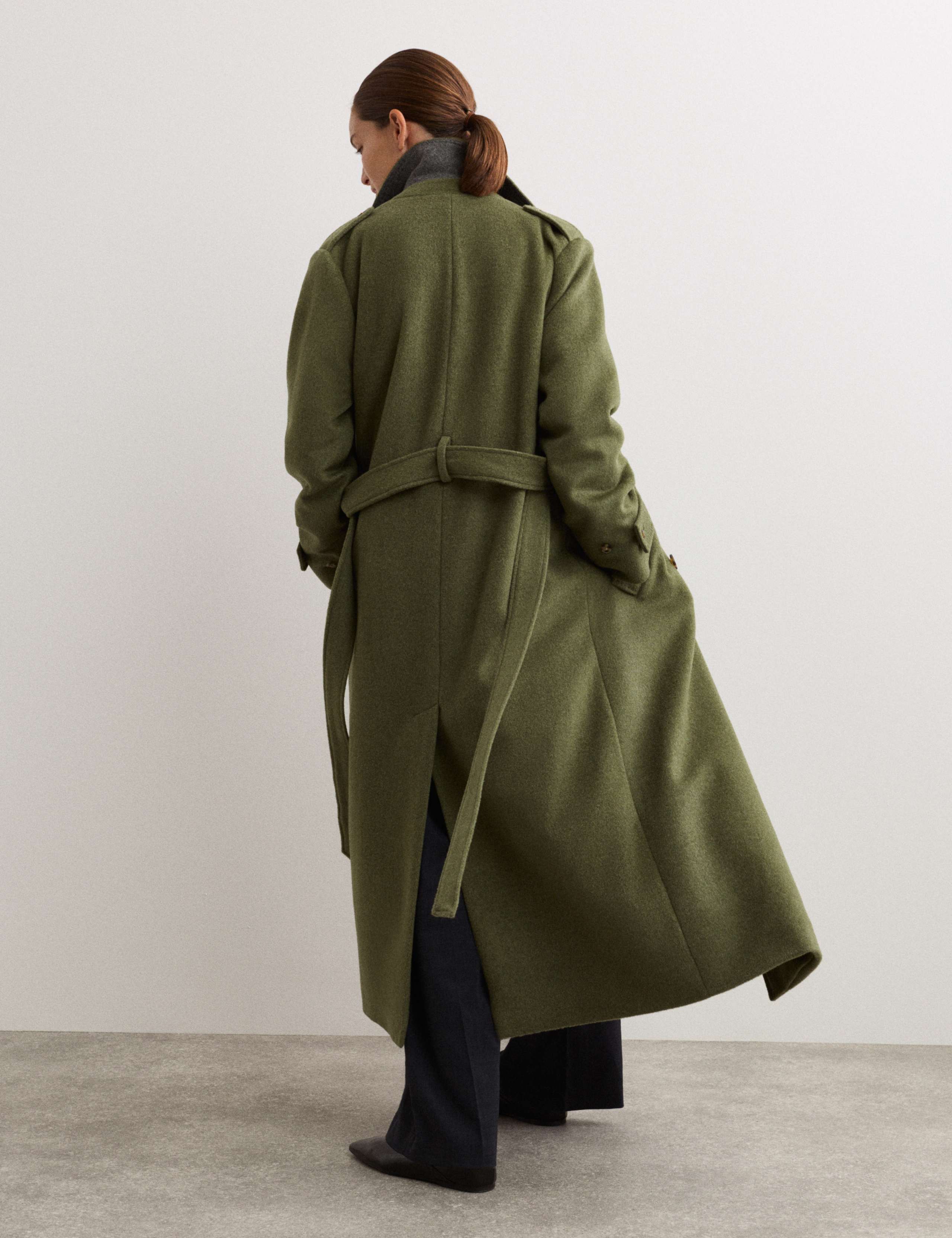 Pure Wool Belted Longline Wrap Coat 6 of 7