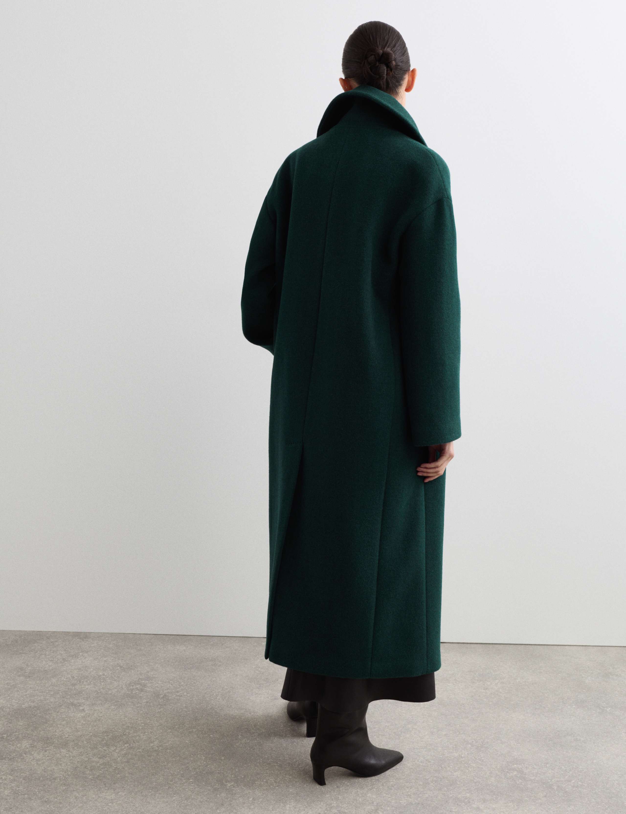 Pure Wool Relaxed Longline Cocoon Coat 6 of 7