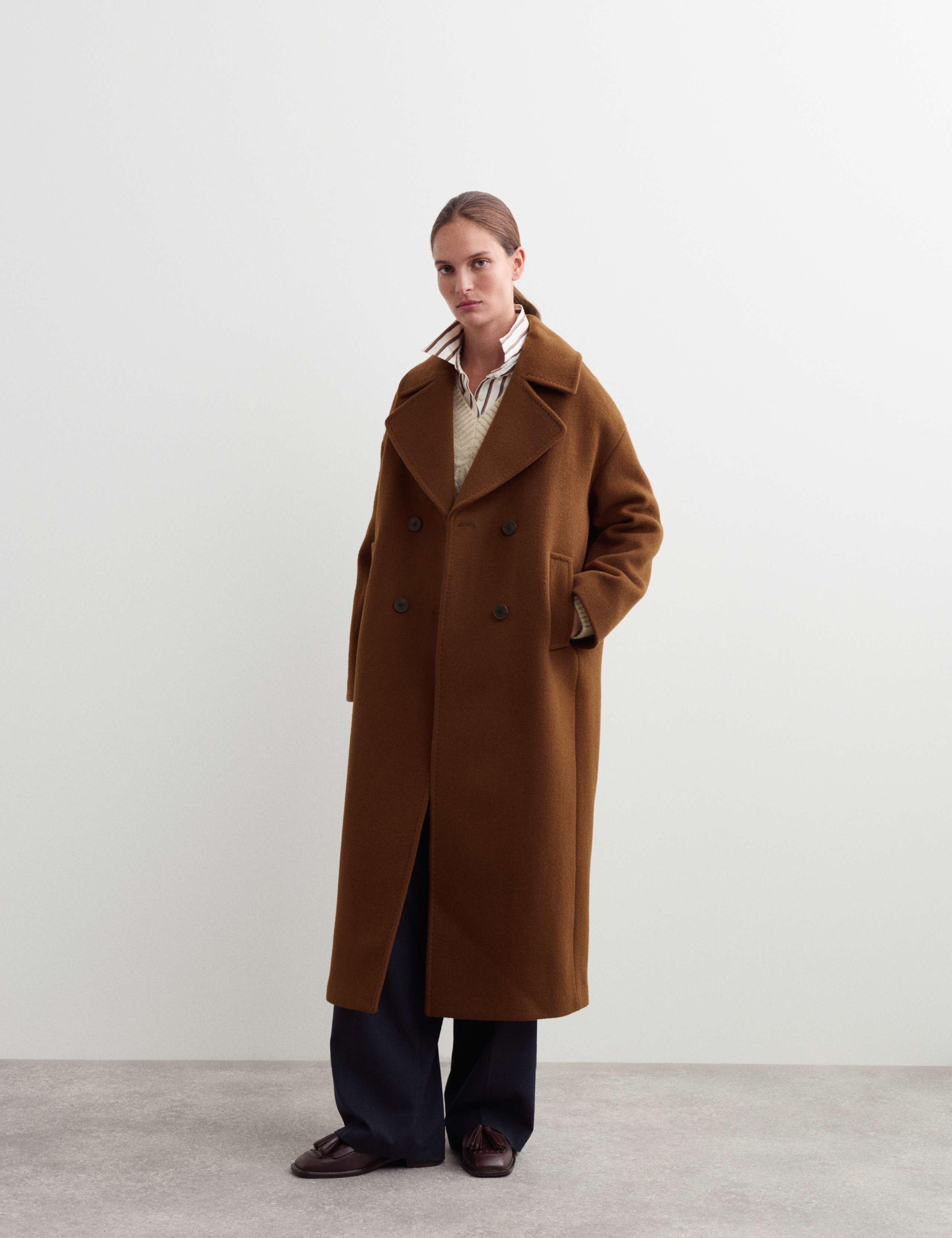 Pure Wool Relaxed Longline Cocoon Coat 1 of 8