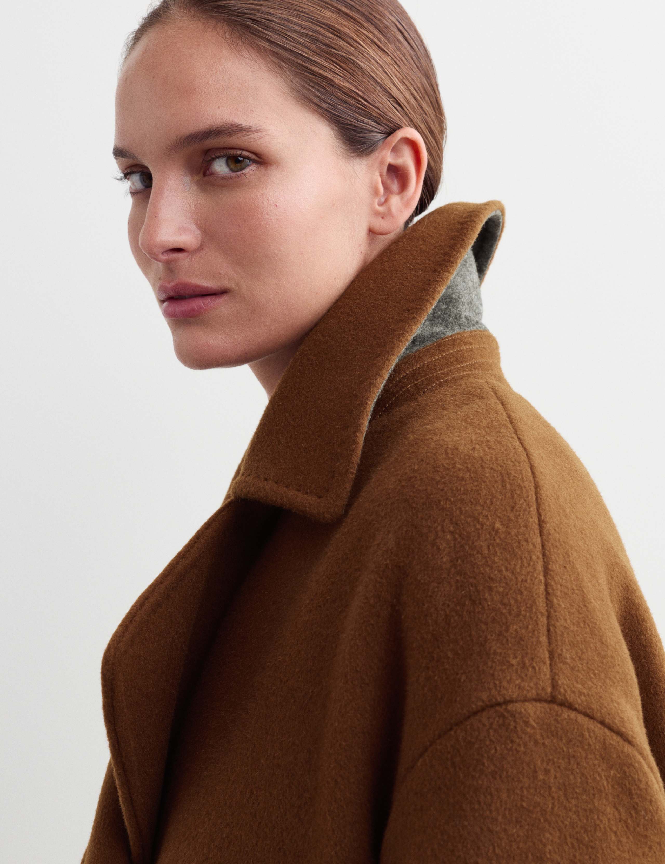 Pure Wool Relaxed Longline Cocoon Coat 3 of 8