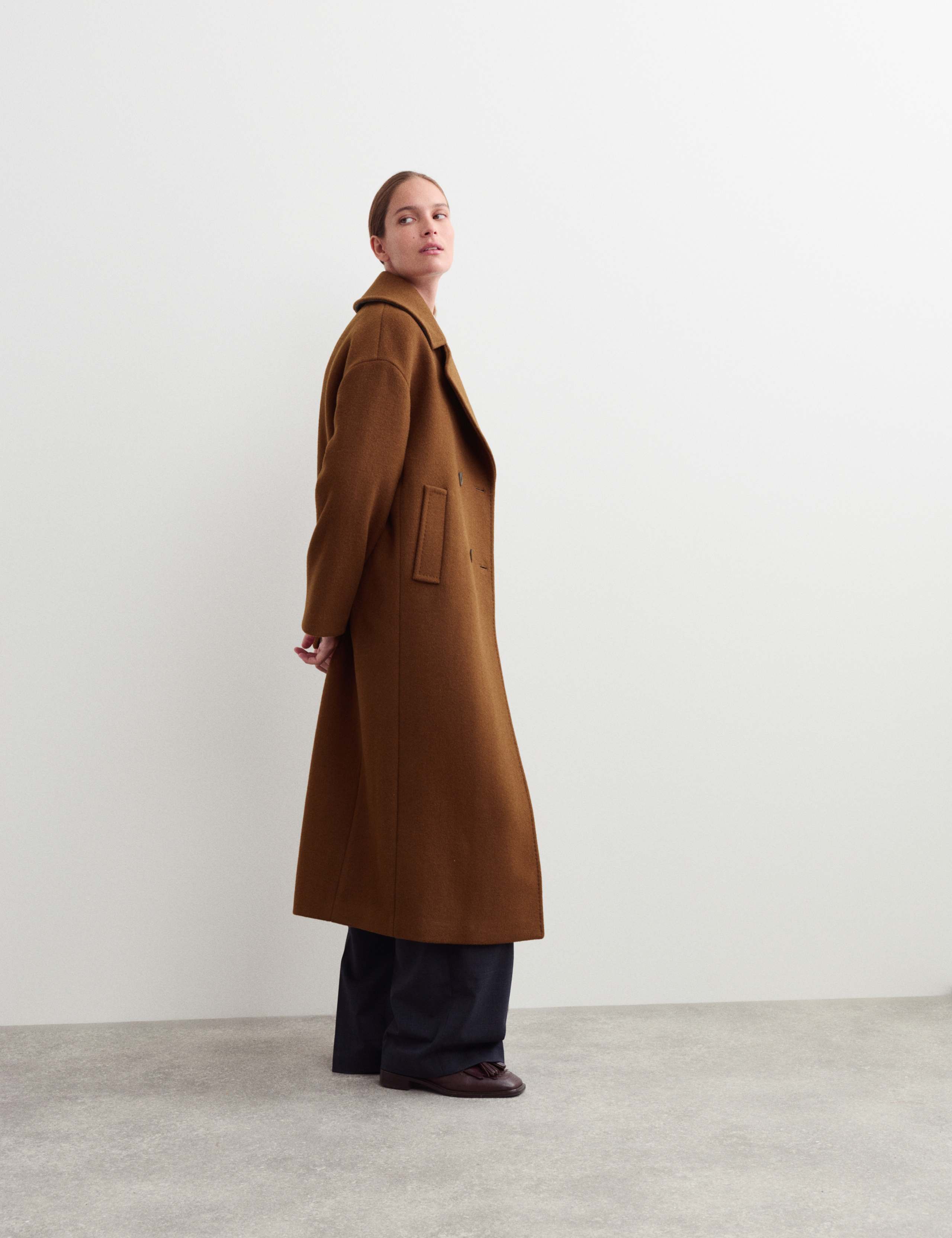 Pure Wool Relaxed Longline Cocoon Coat 6 of 8