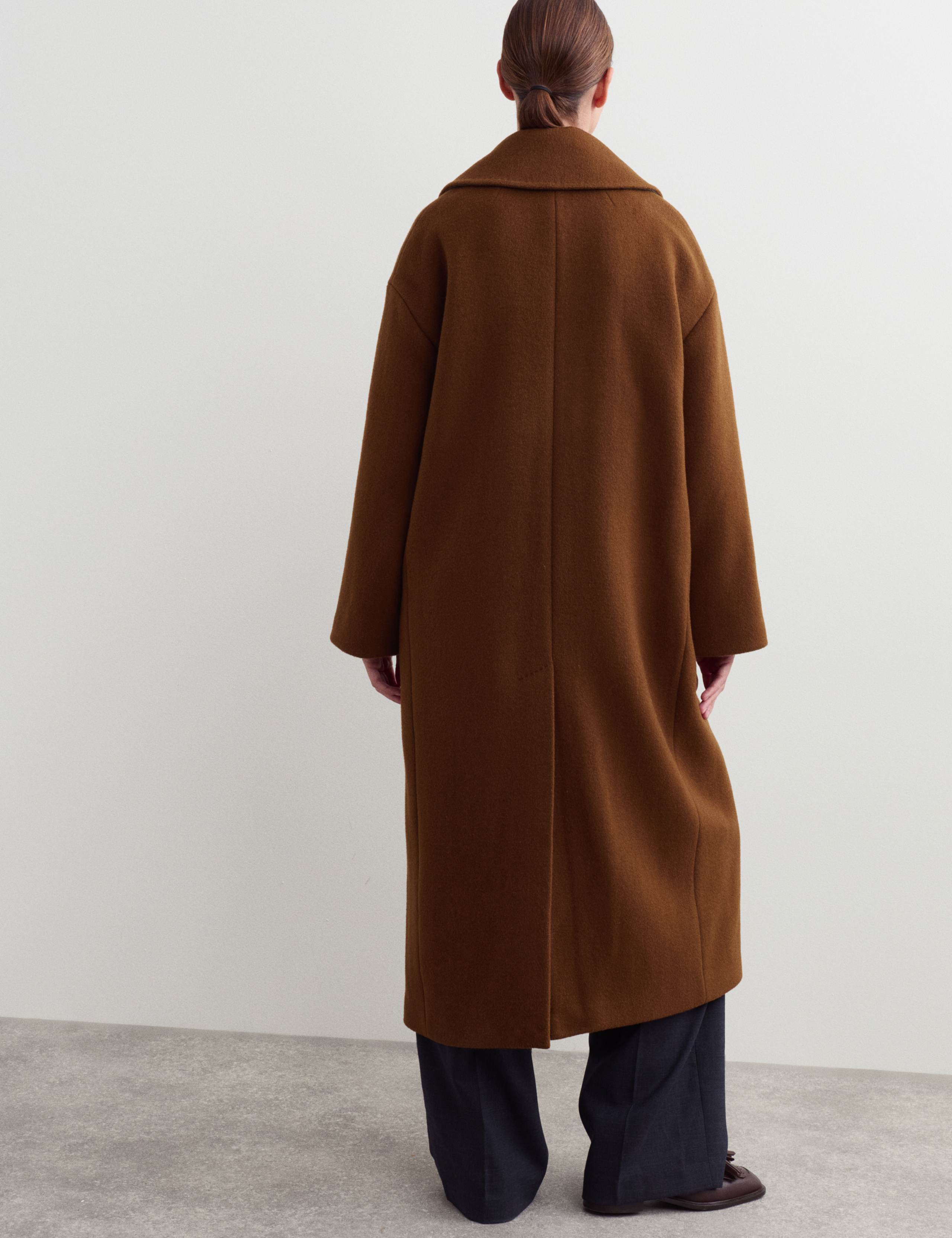 Pure Wool Relaxed Longline Cocoon Coat 7 of 8