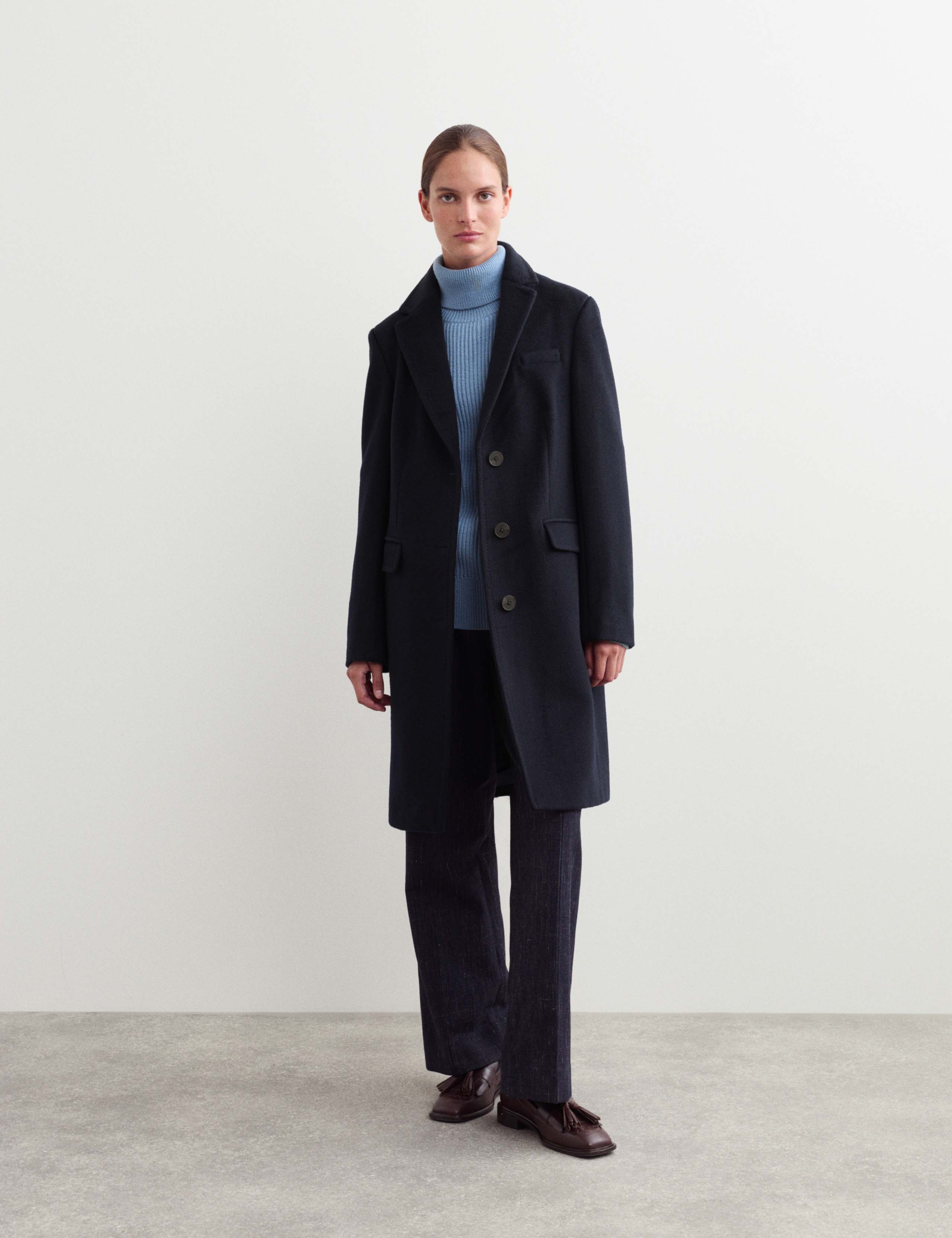 Pure Wool Single Breasted Boyfriend Coat 1 of 8