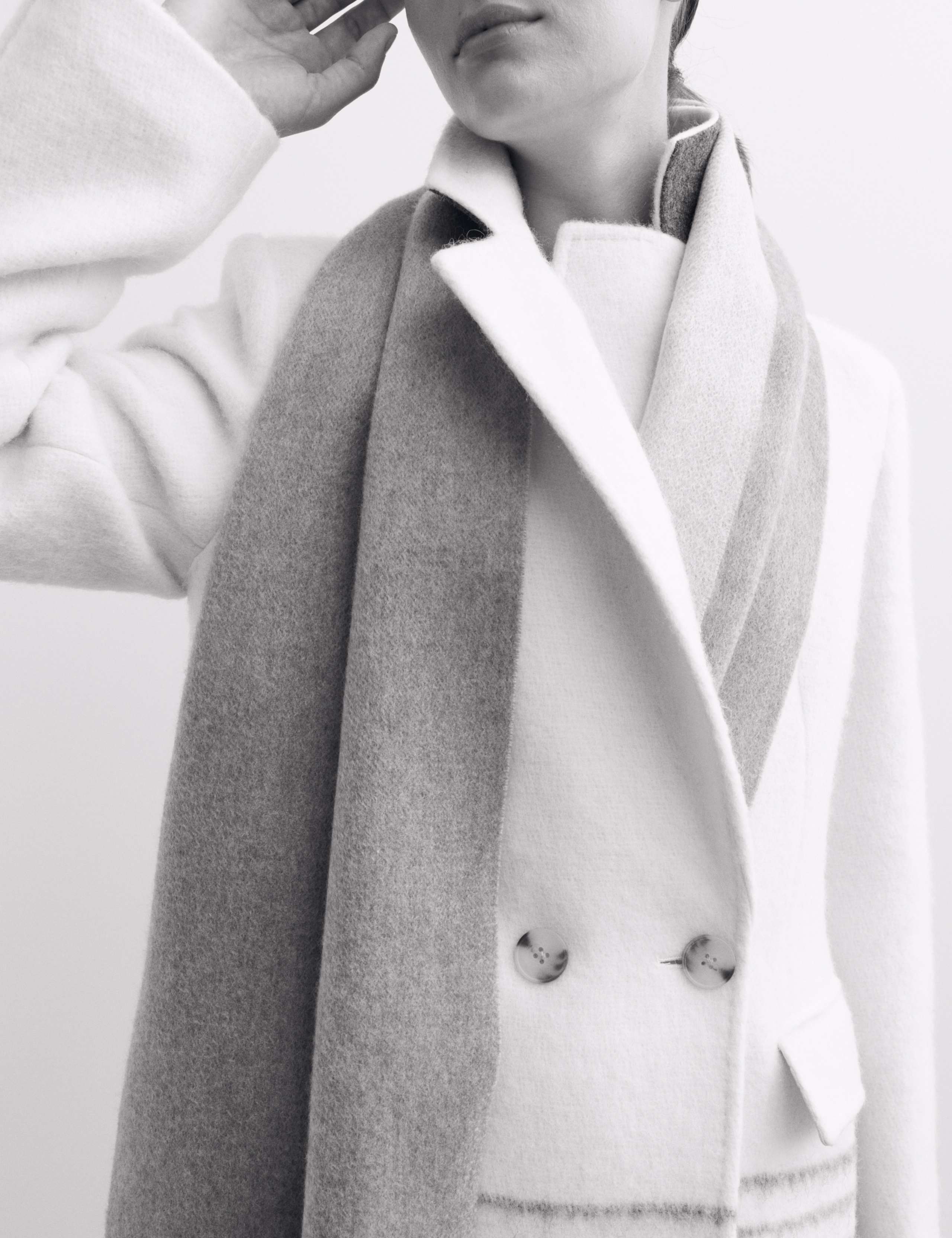 Pure Italian Wool Striped Longline Overcoat 4 of 8