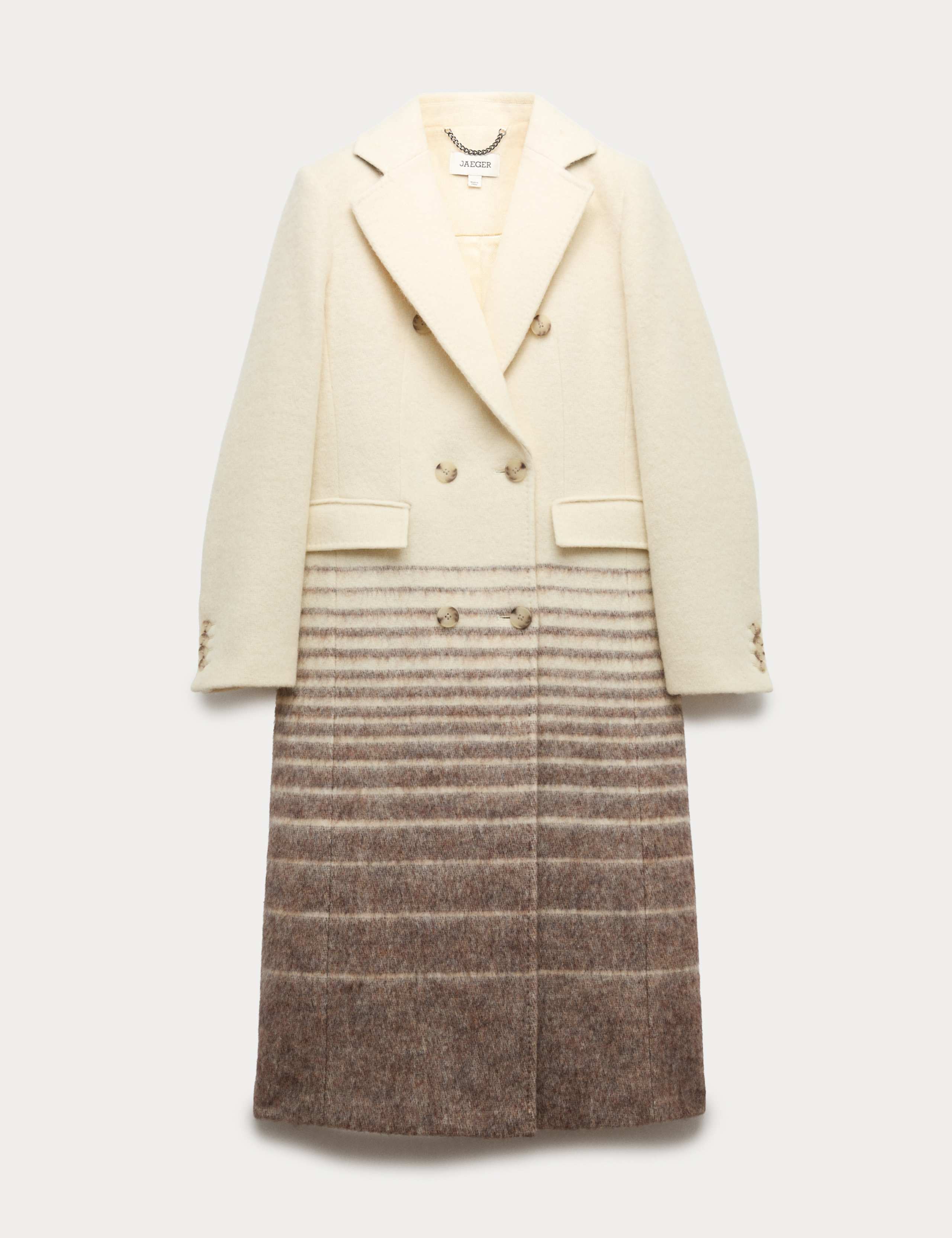 Pure Italian Wool Striped Longline Overcoat 2 of 8