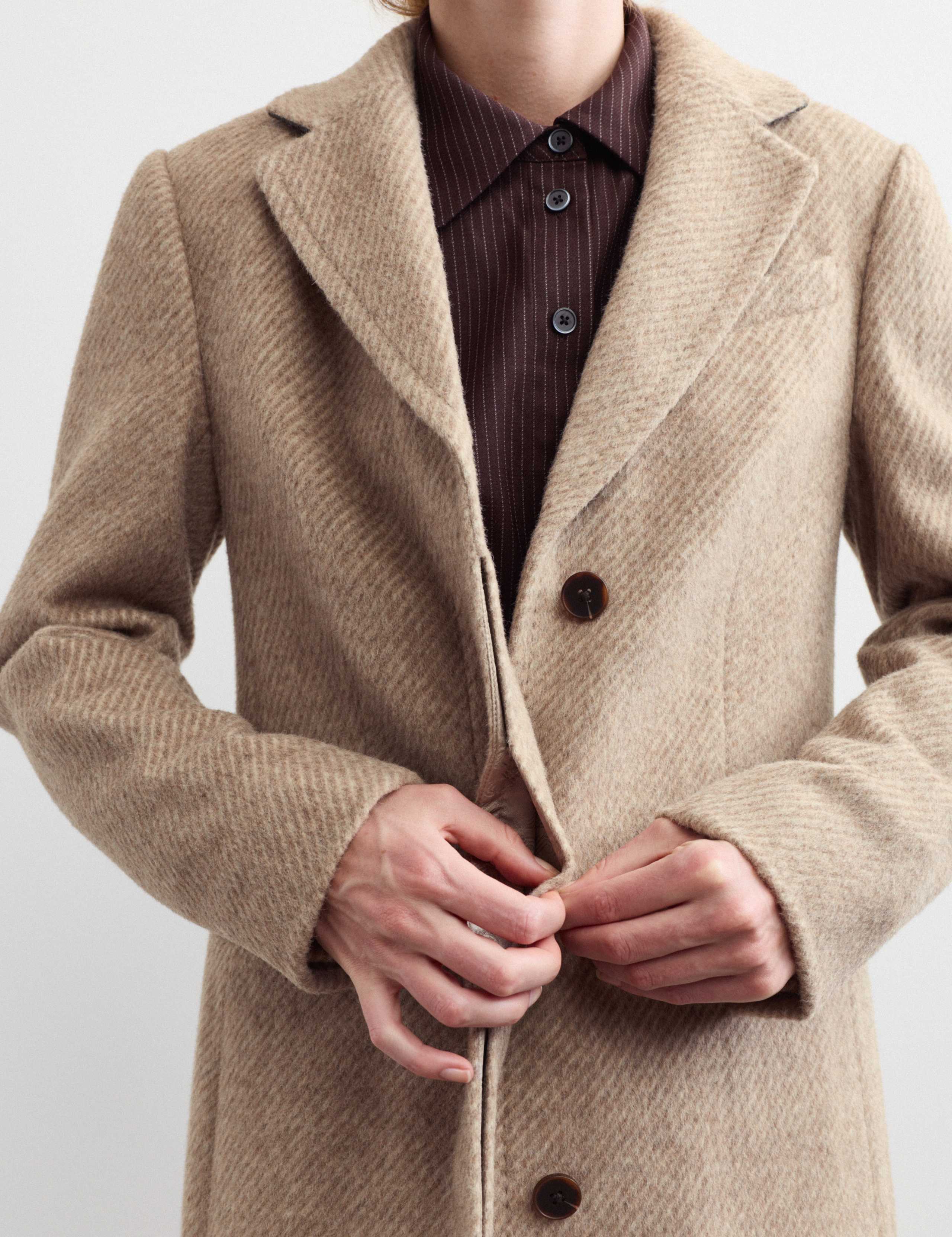 Wool With Silk Longline Boyfriend Coat 3 of 8