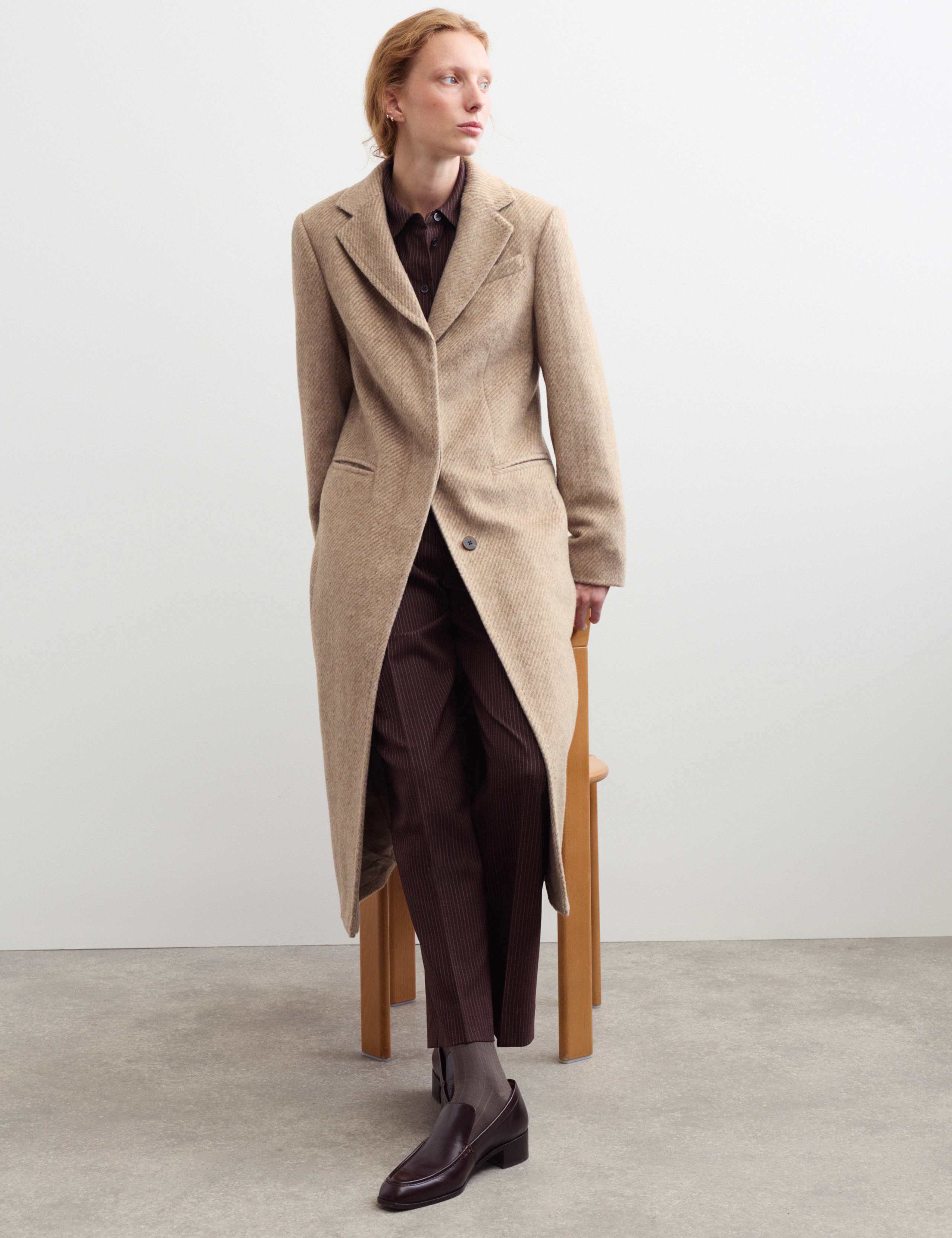 Wool With Silk Longline Boyfriend Coat 8 of 8