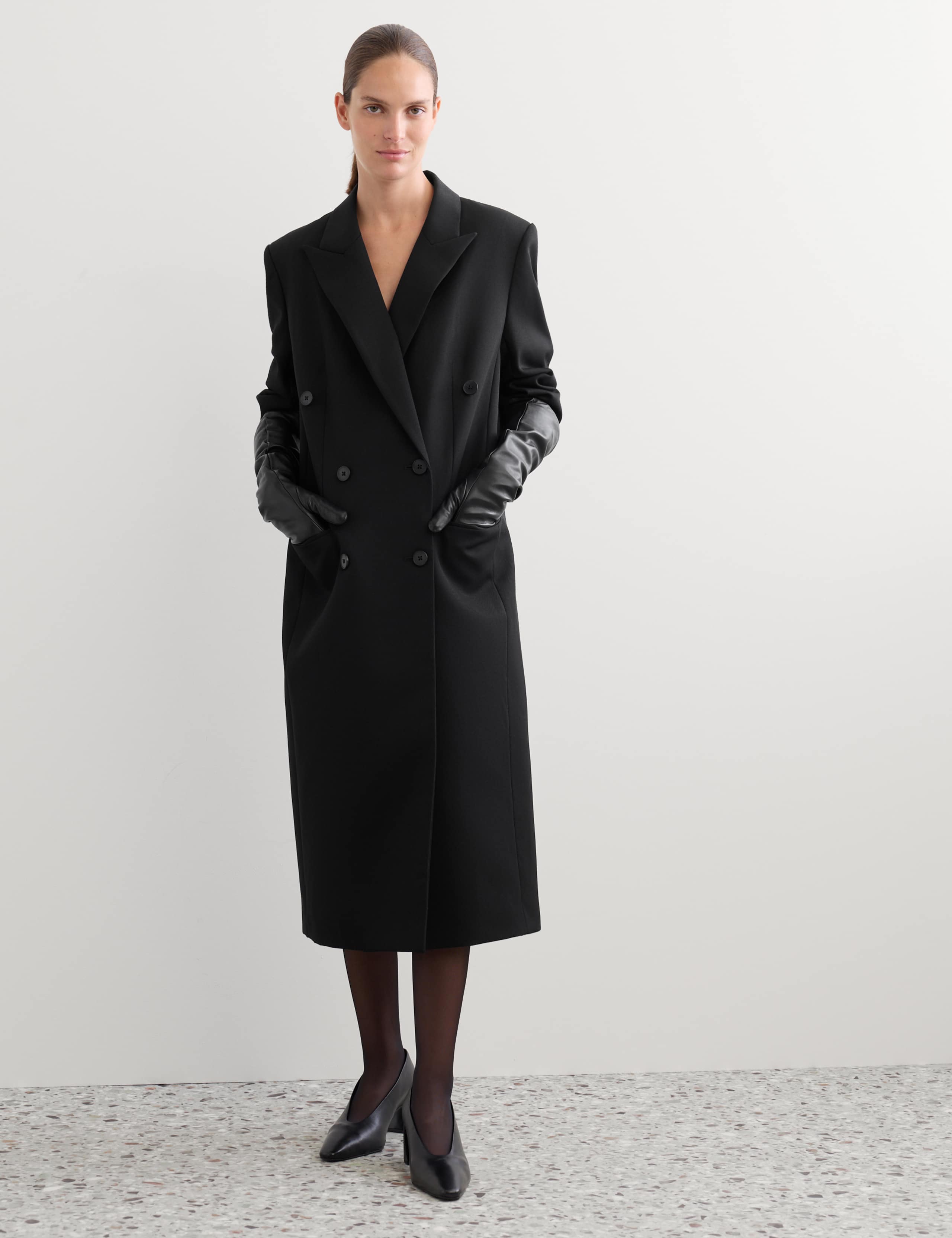 Pure Wool Tailored Double Breasted Longline Coat 1 of 8