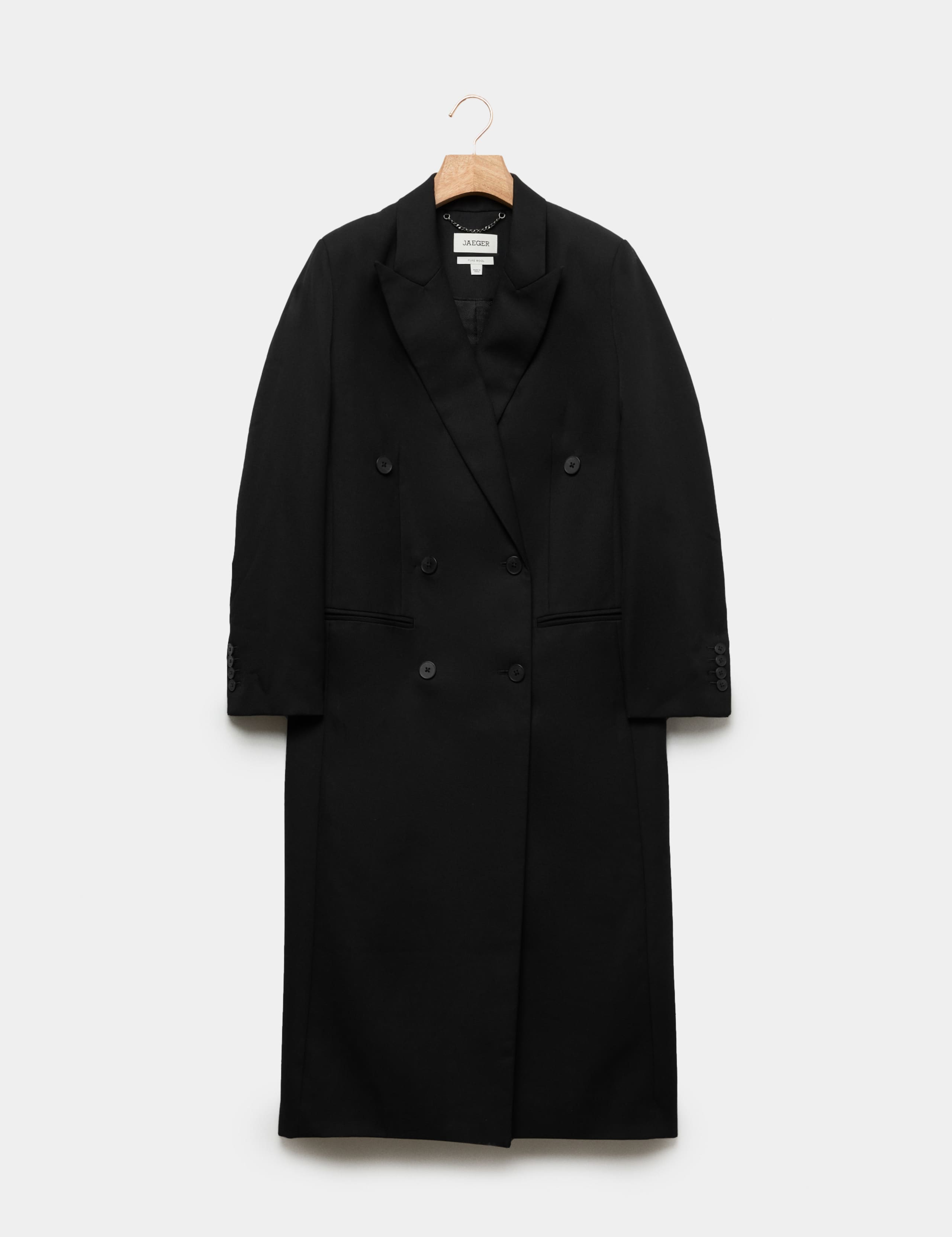 Pure Wool Tailored Double Breasted Longline Coat 2 of 8