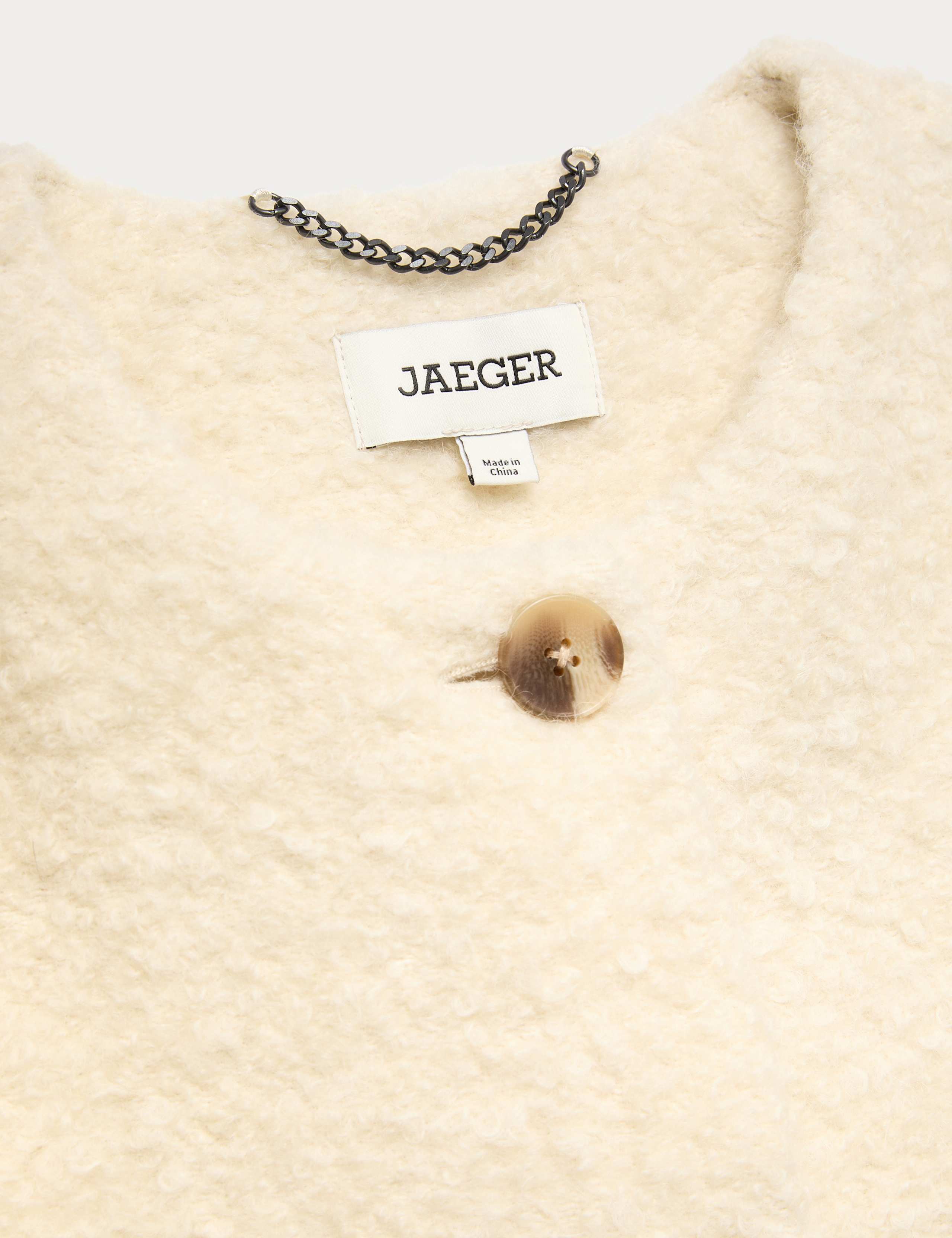 Wool Rich Bouclé Collarless Coat with Mohair 8 of 8