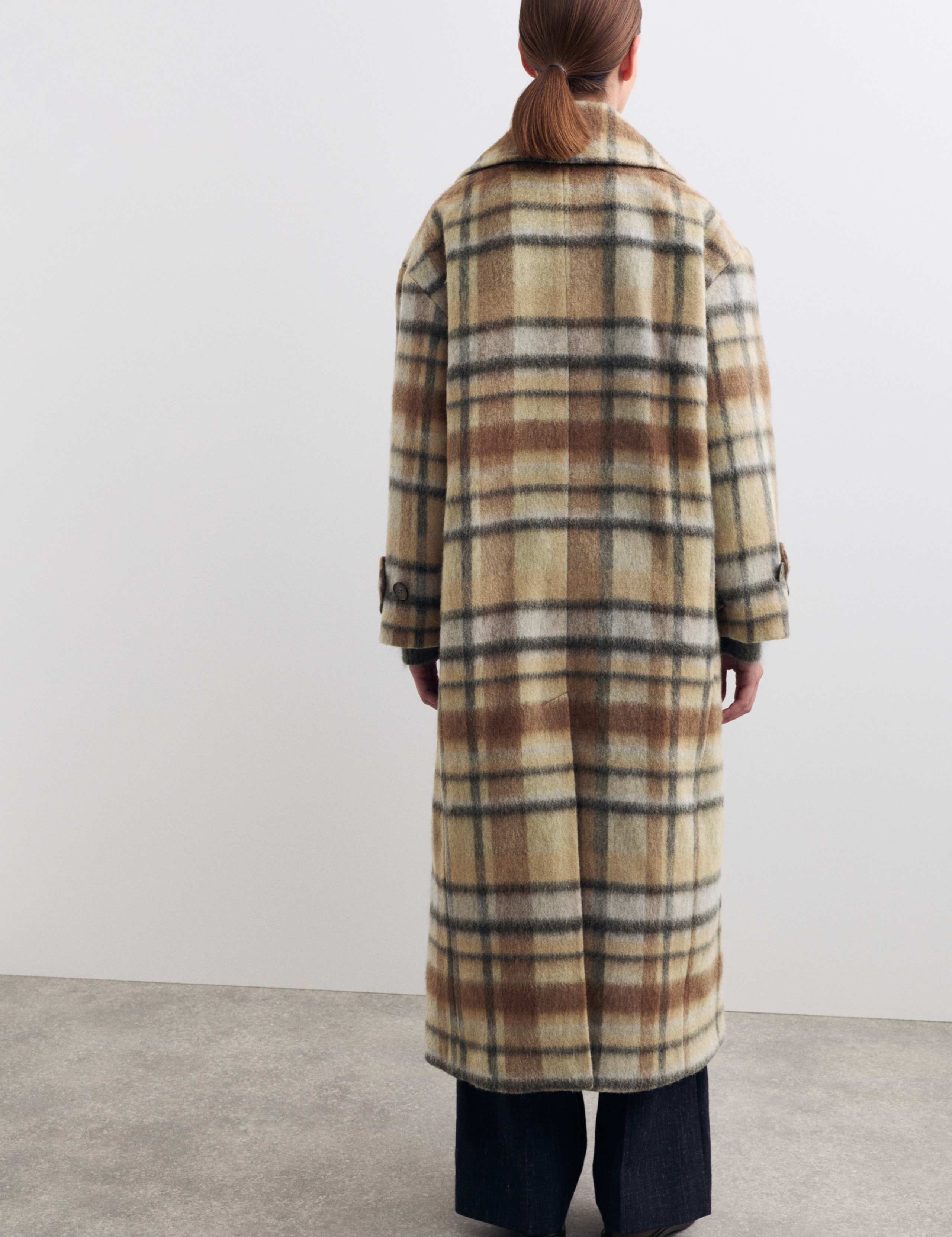 Wool Rich Checked Double Breasted Coat 7 of 8