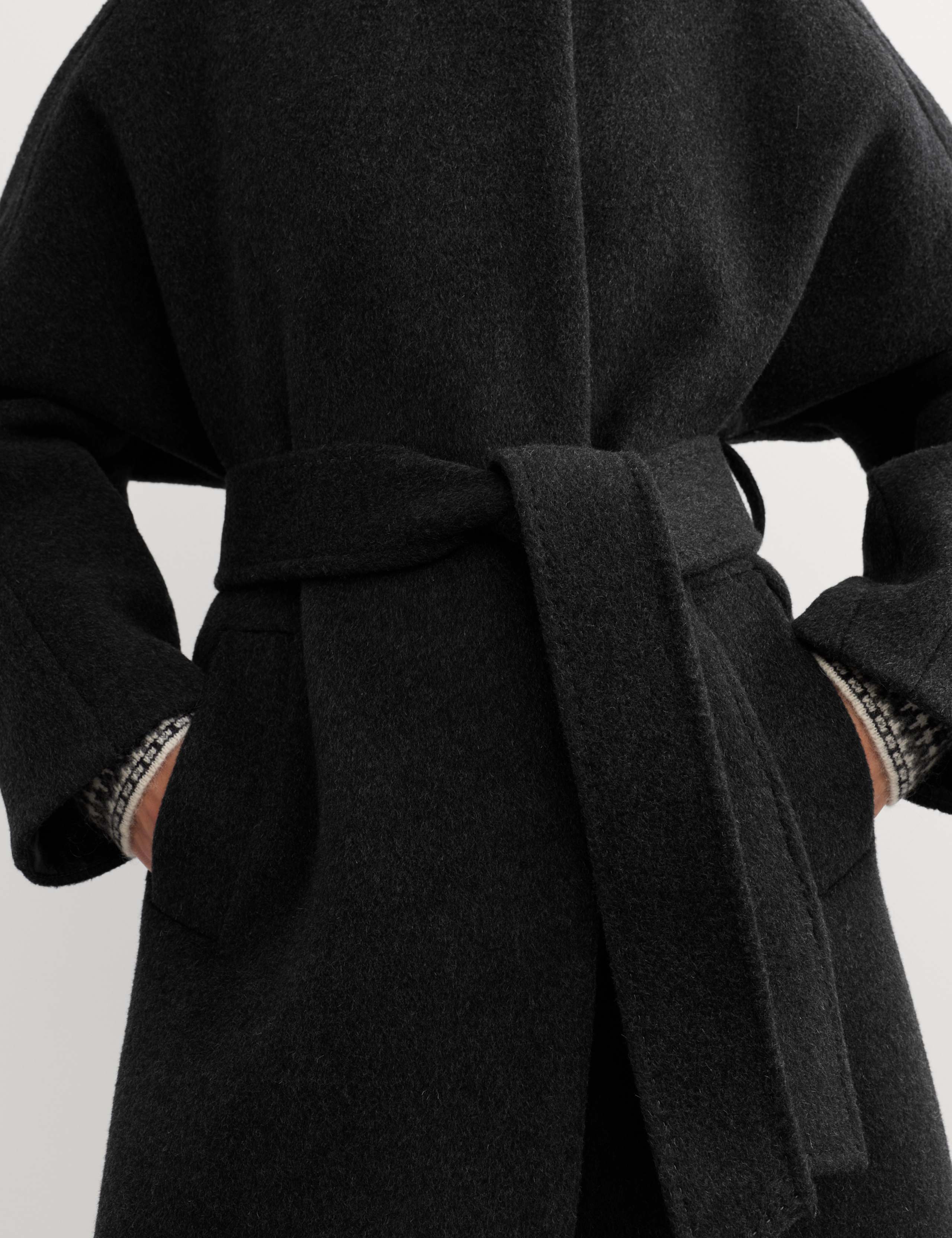 Pure Wool Funnel Neck Longline Wrap Coat 3 of 8