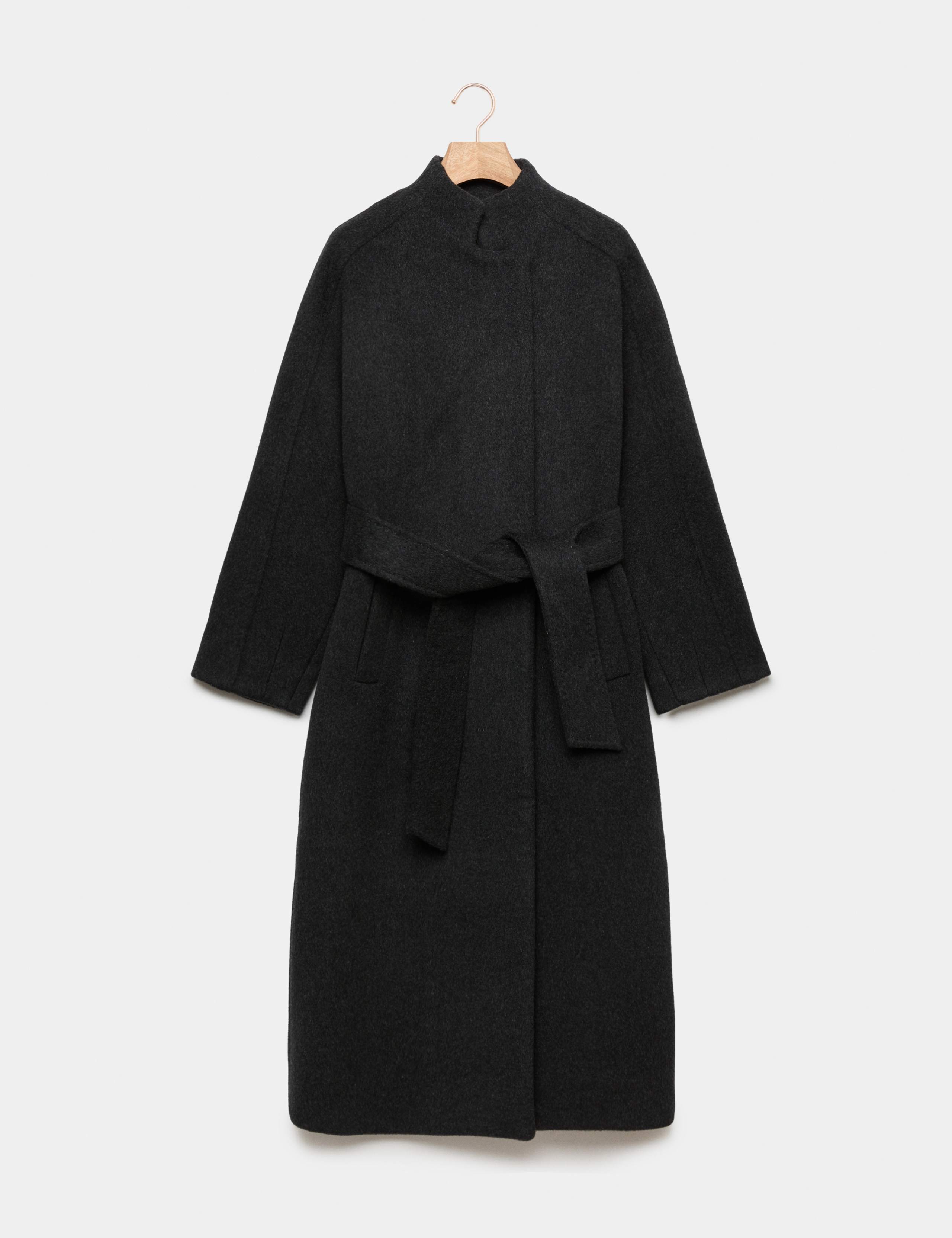 Pure Wool Funnel Neck Longline Wrap Coat 2 of 8