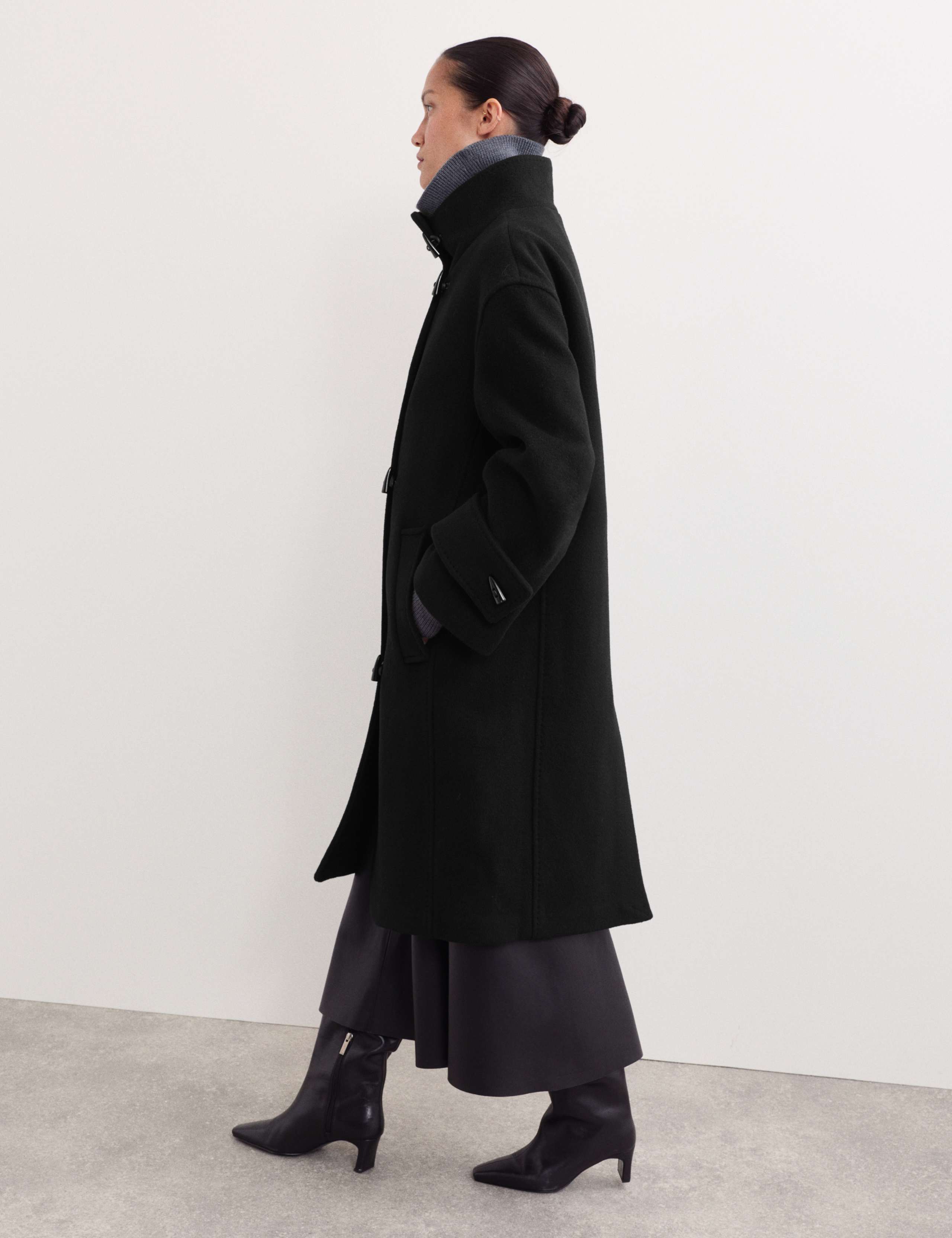 Pure Wool Funnel Neck Duffle Coat 5 of 6