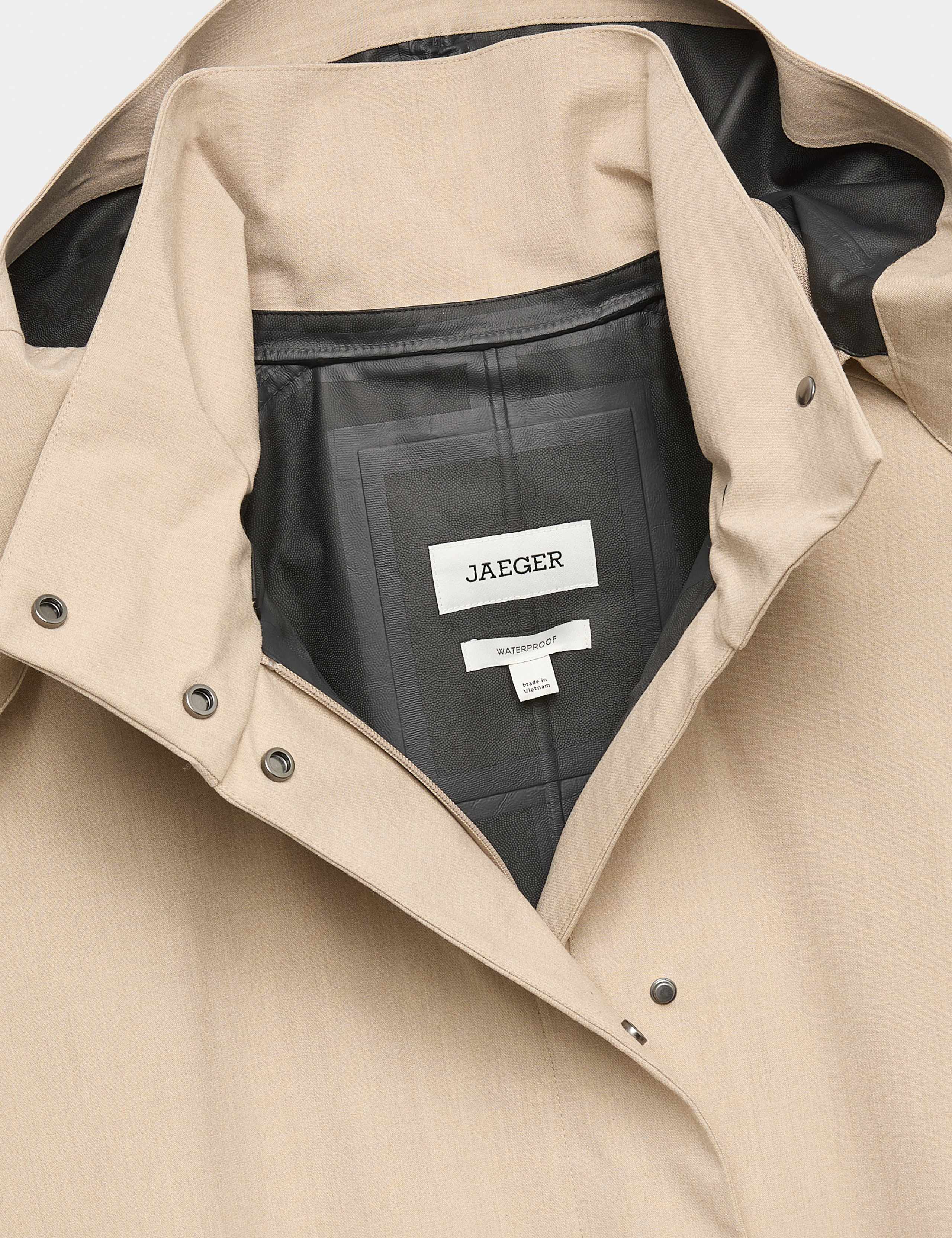 Waterproof Oversized Hooded Longline Raincoat with Wool 2 of 2