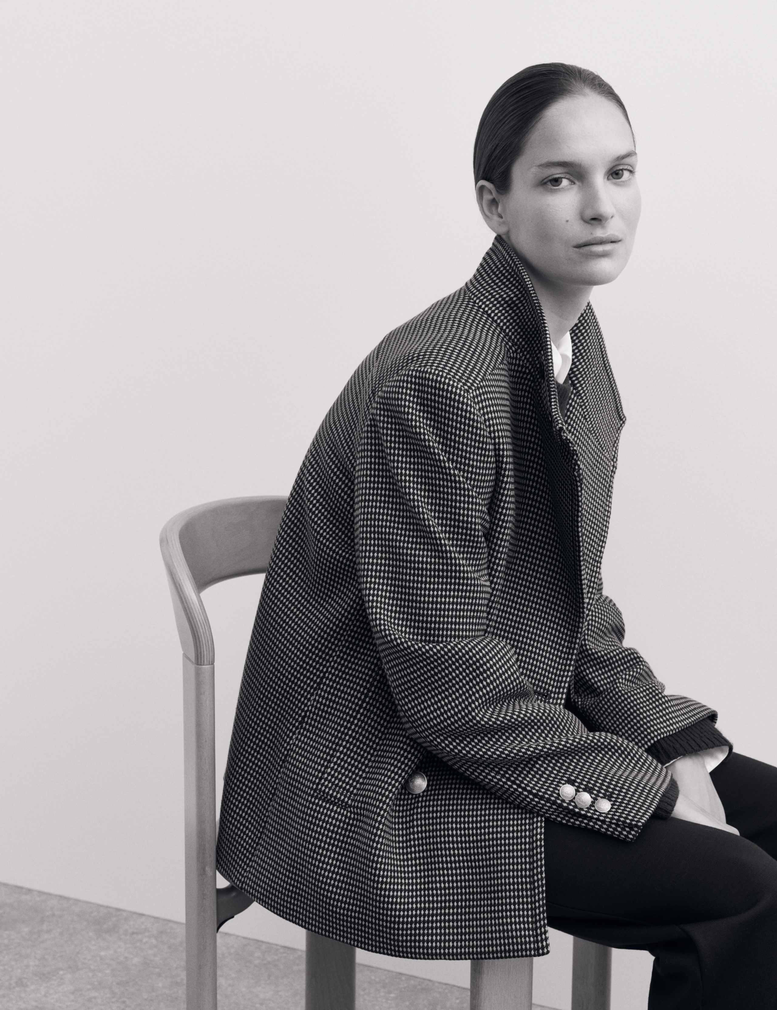 Pure Merino Wool Geometric Short Coat 4 of 7