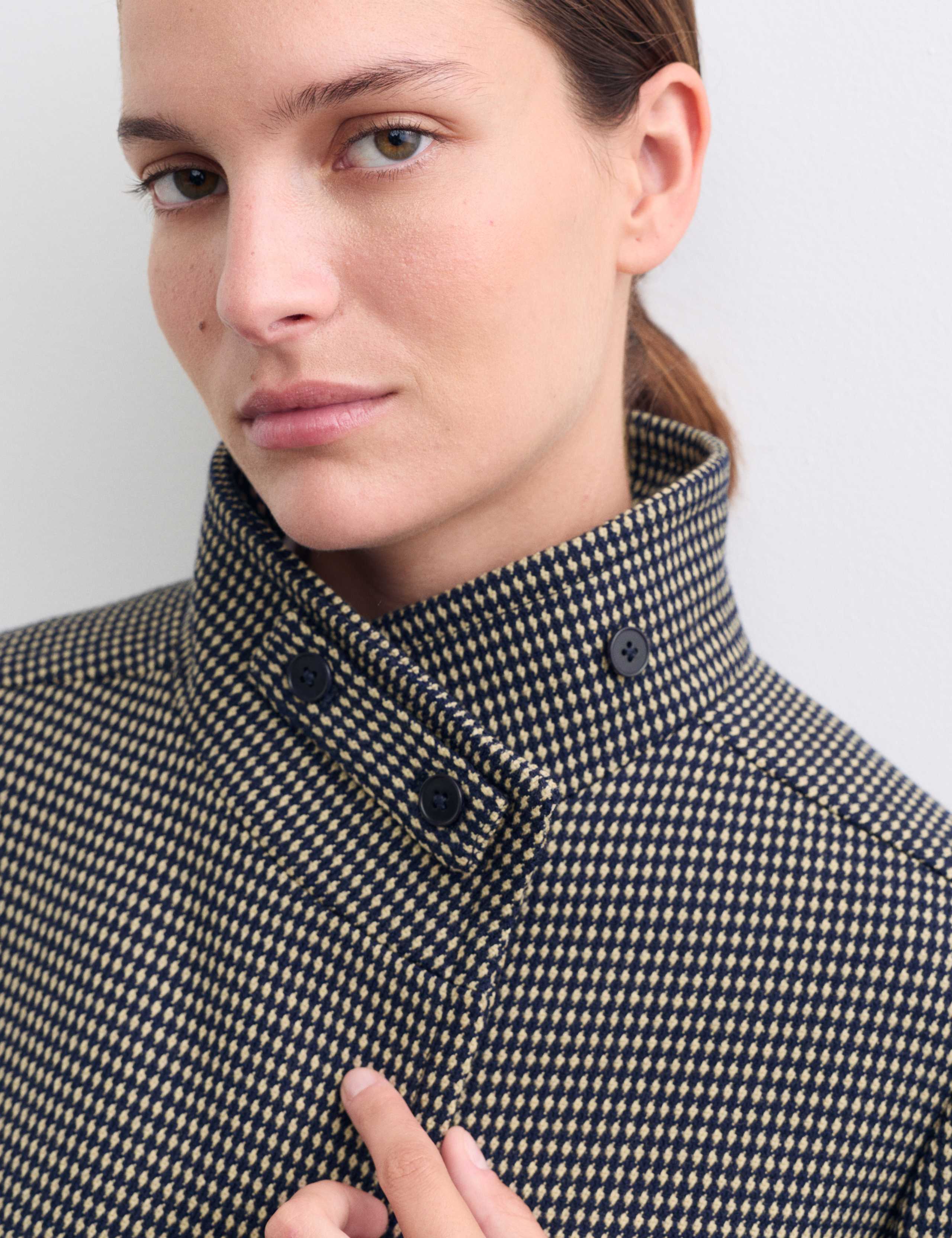 Pure Merino Wool Geometric Short Coat 5 of 7