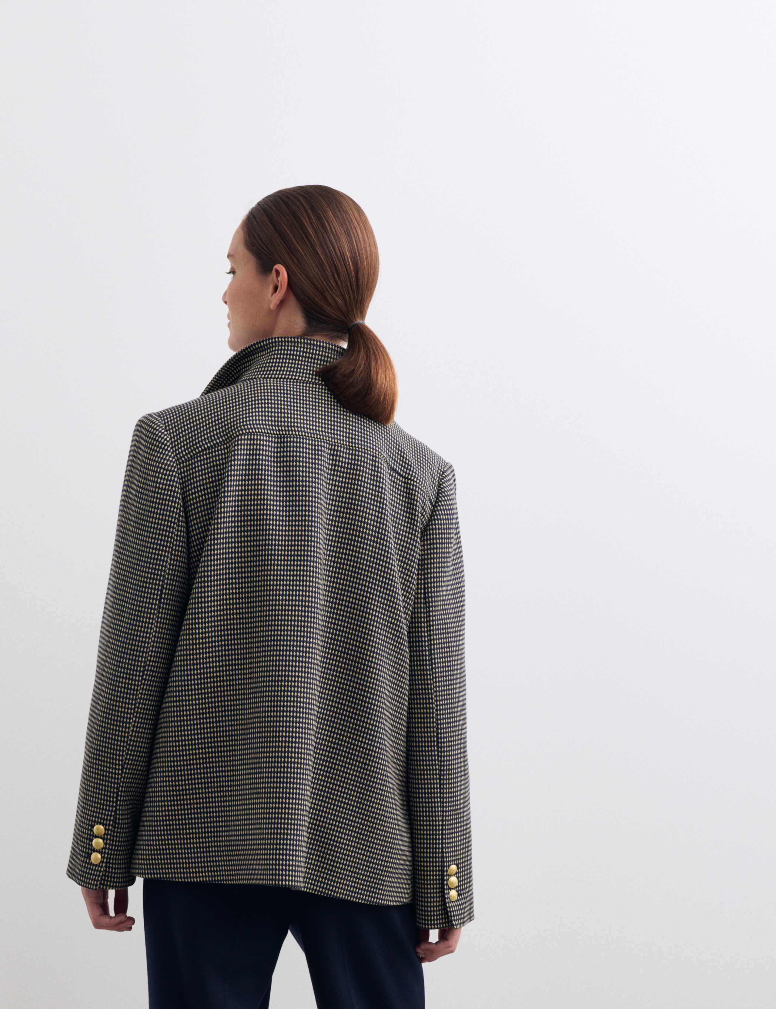 Pure Merino Wool Geometric Short Coat 7 of 7