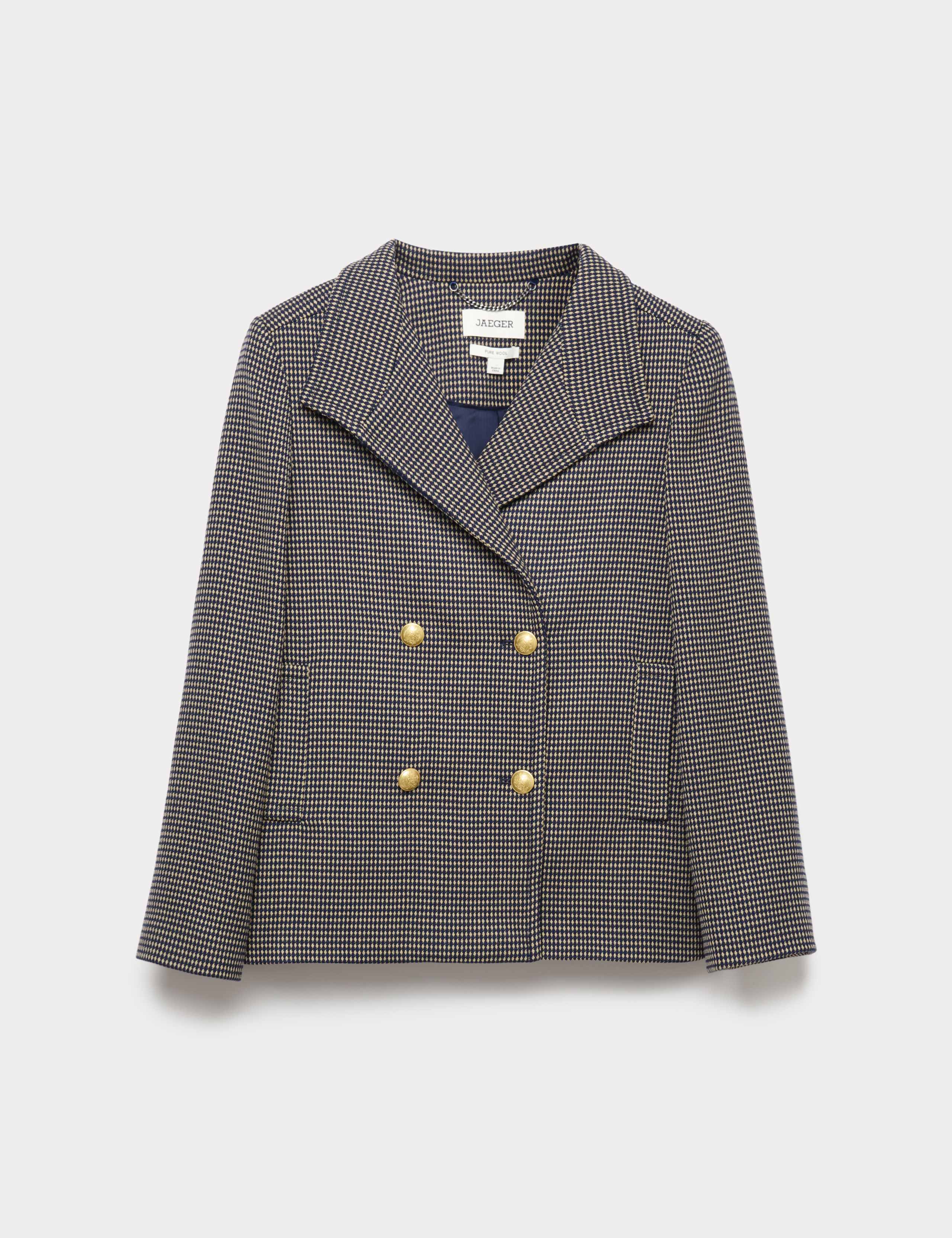 Pure Merino Wool Geometric Short Coat 2 of 7