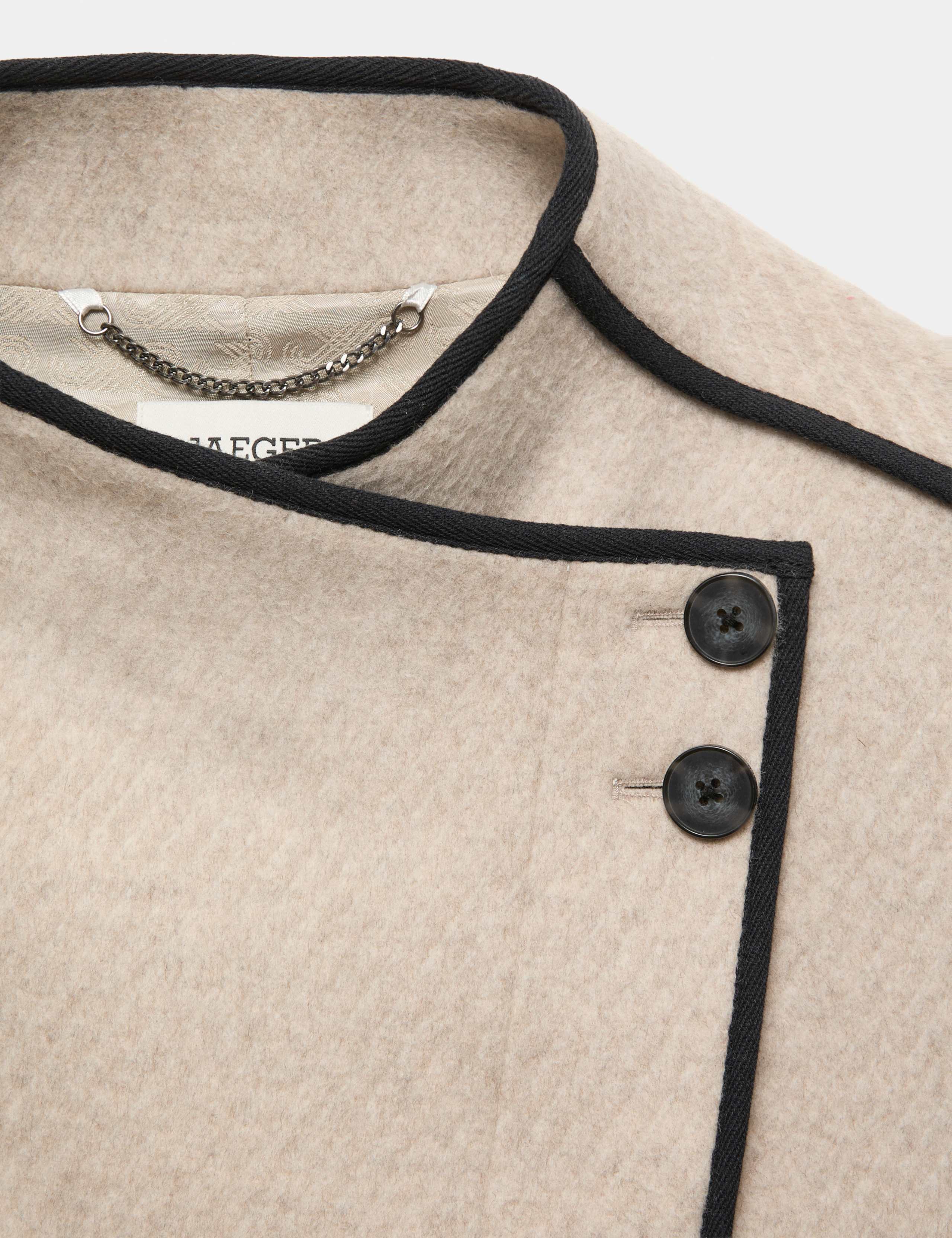 Wool Rich Funnel Neck Short Coat with Lyocell 8 of 8