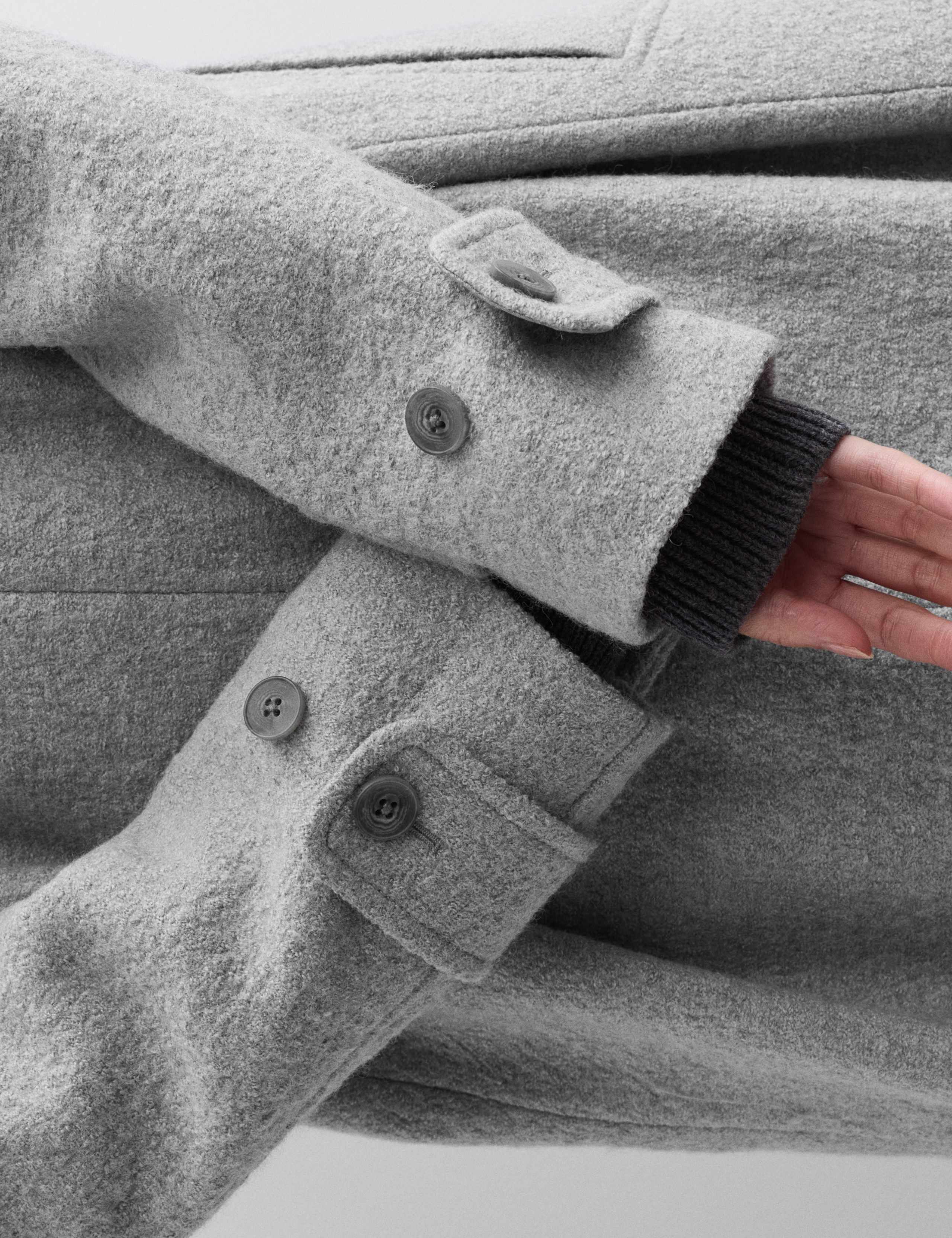 Wool Blend Belted Longline Tailored Coat 3 of 8