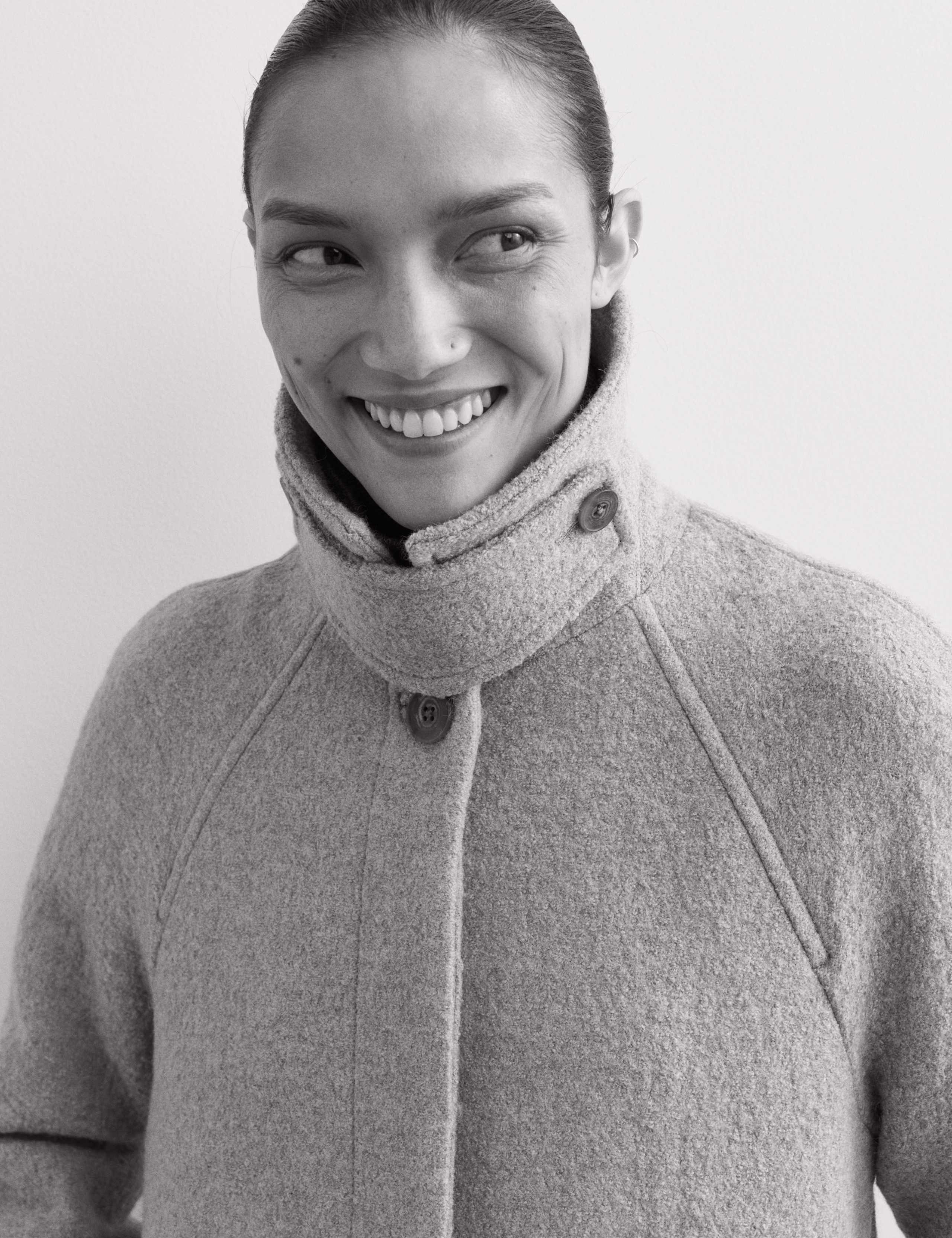 Wool Blend Belted Longline Tailored Coat 4 of 8