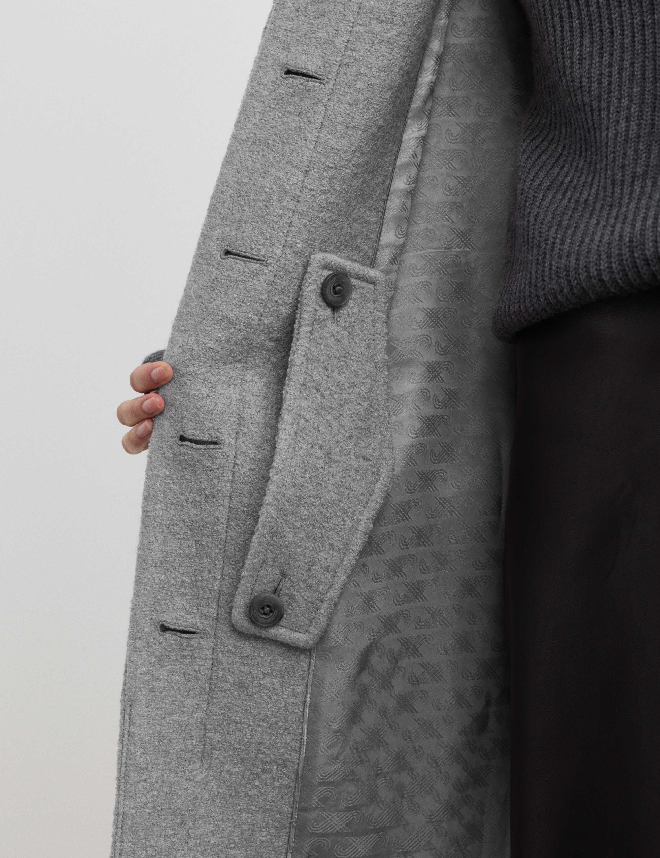 Wool Blend Belted Longline Tailored Coat 5 of 8