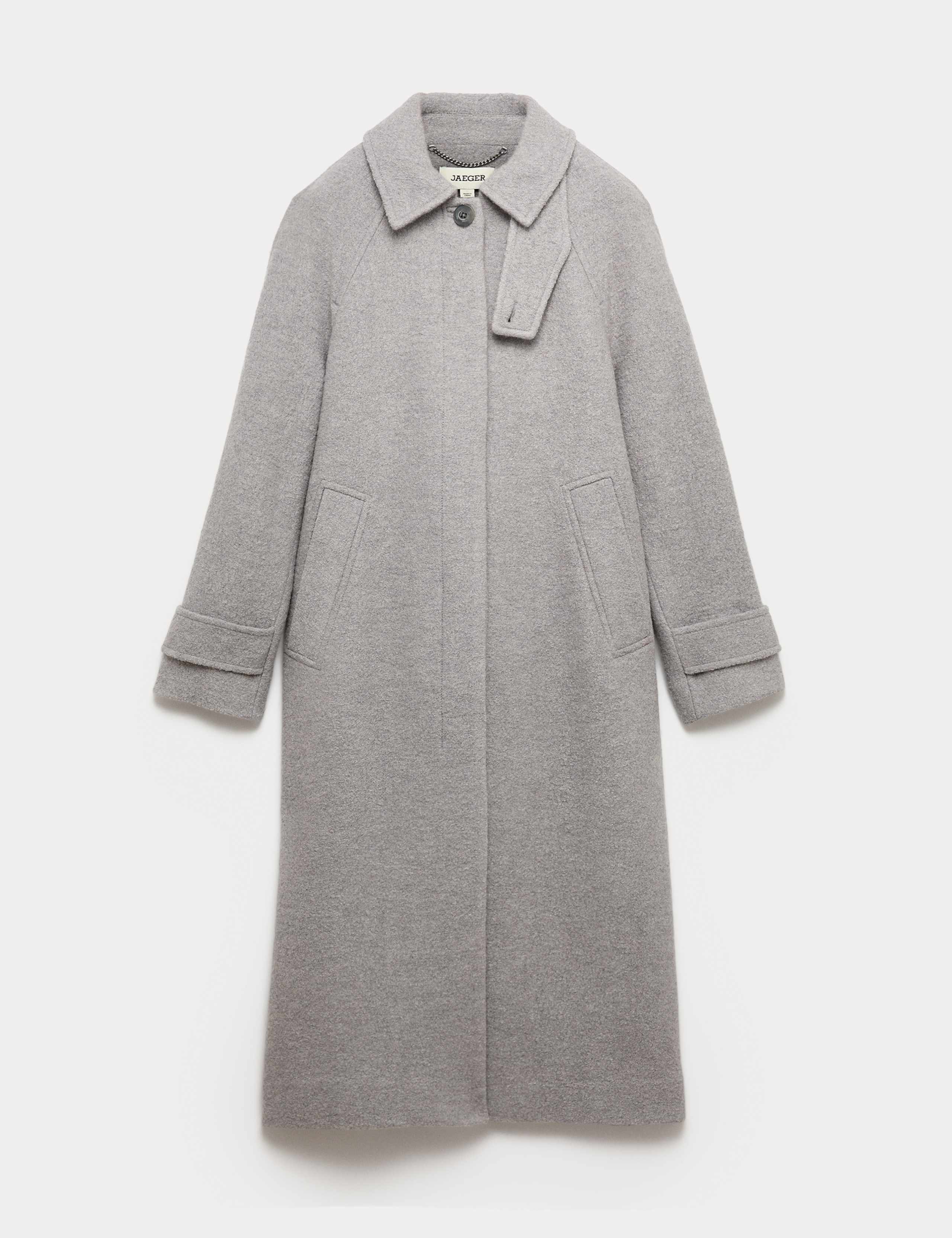 Wool Blend Belted Longline Tailored Coat 2 of 8