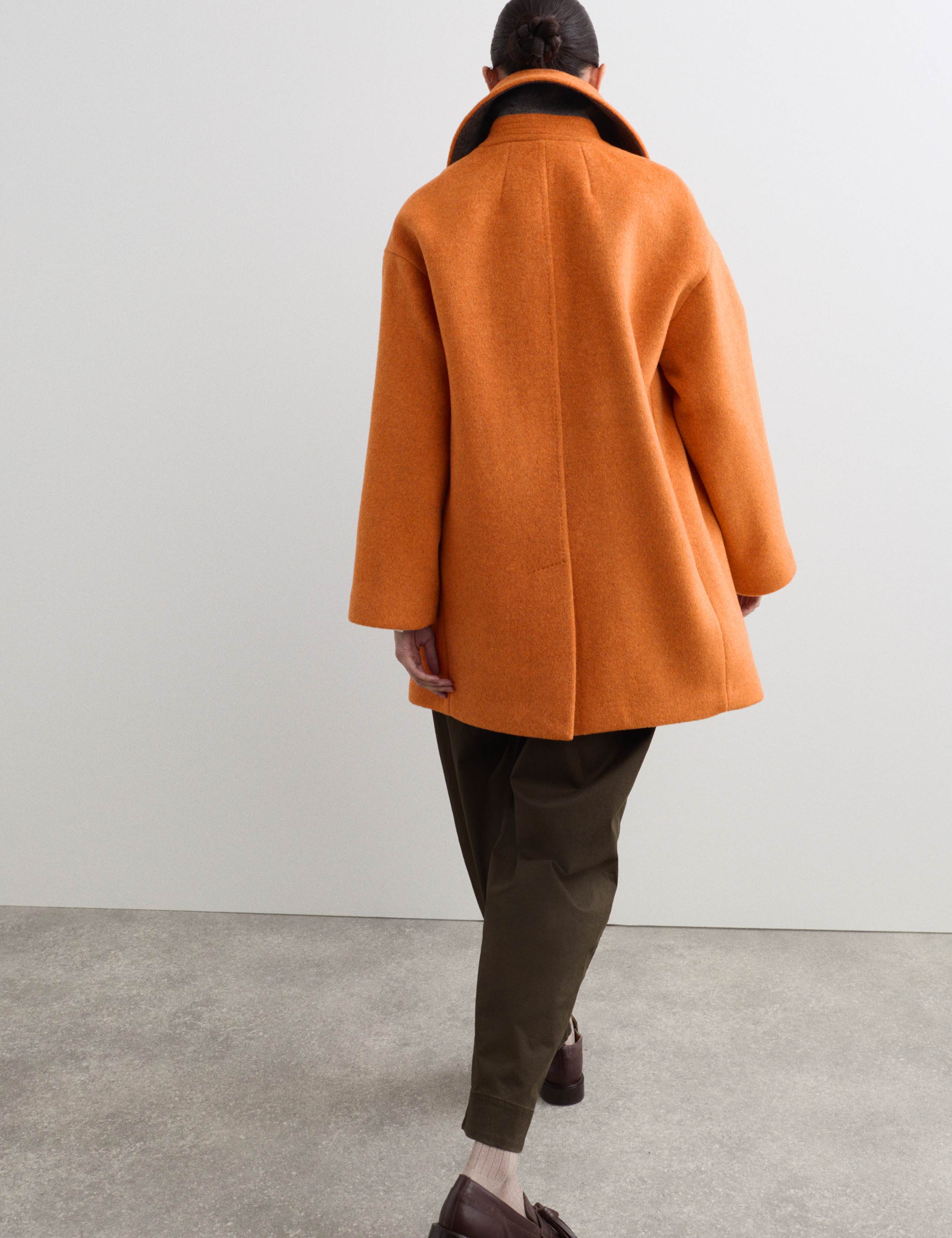 Pure Wool Relaxed Double Breasted Short Cocoon Coat 6 of 7