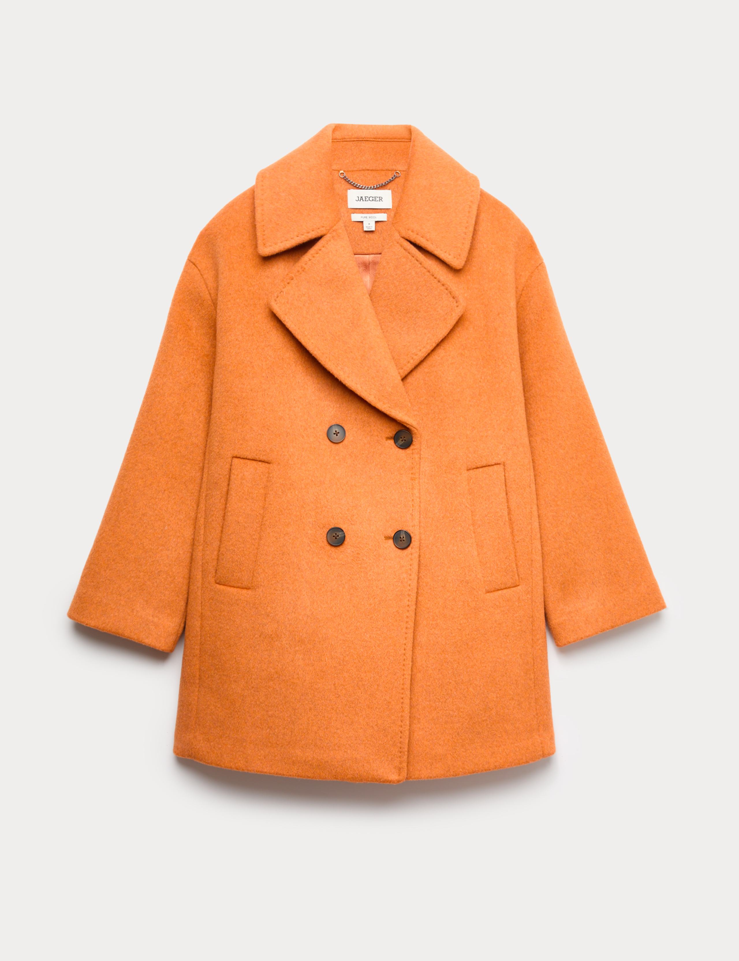 Pure Wool Double Breasted Short Cocoon Coat 2 of 7