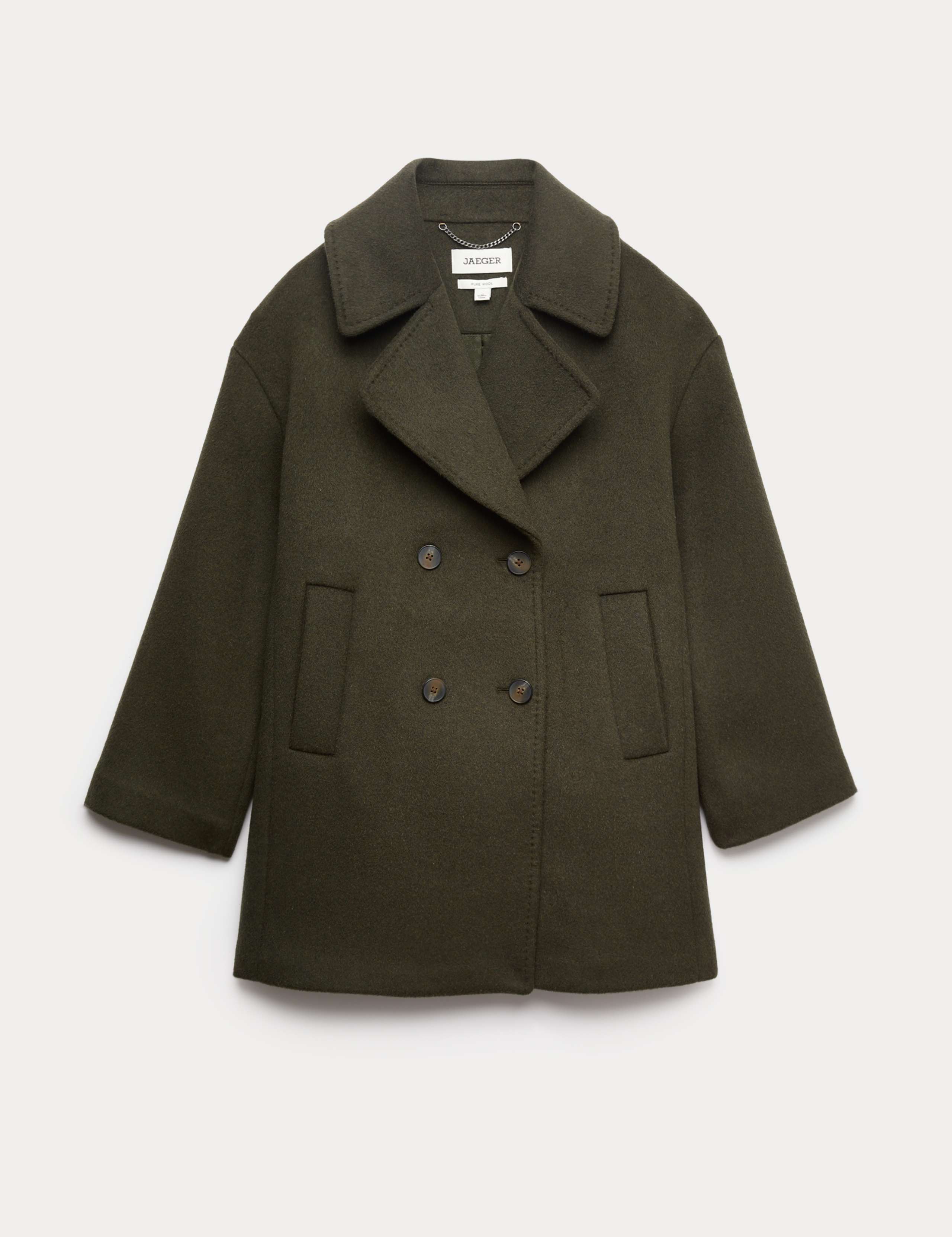 Pure Wool Relaxed Double Breasted Short Cocoon Coat 2 of 8