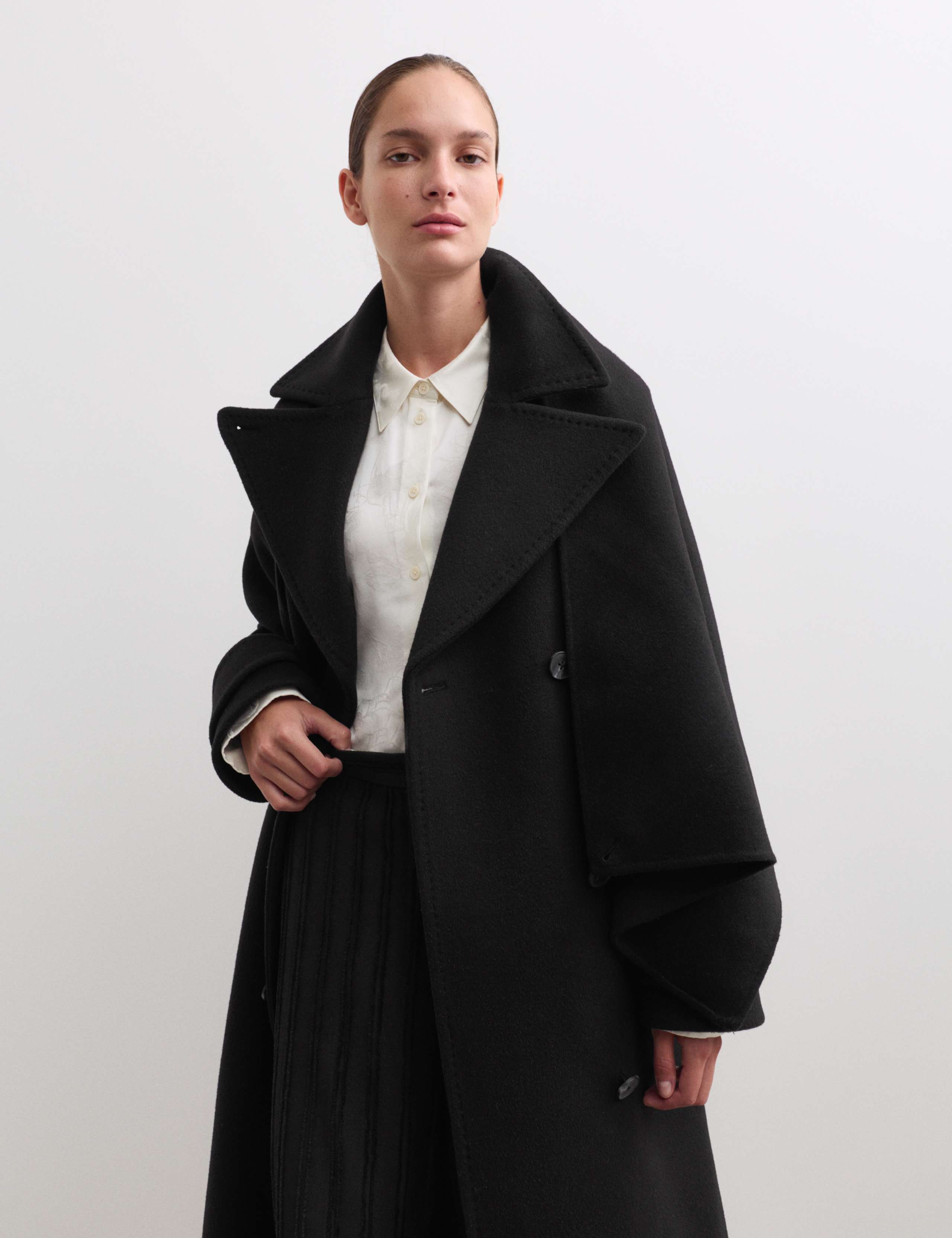 Pure Wool Detachable Scarf Coat 3 of 8