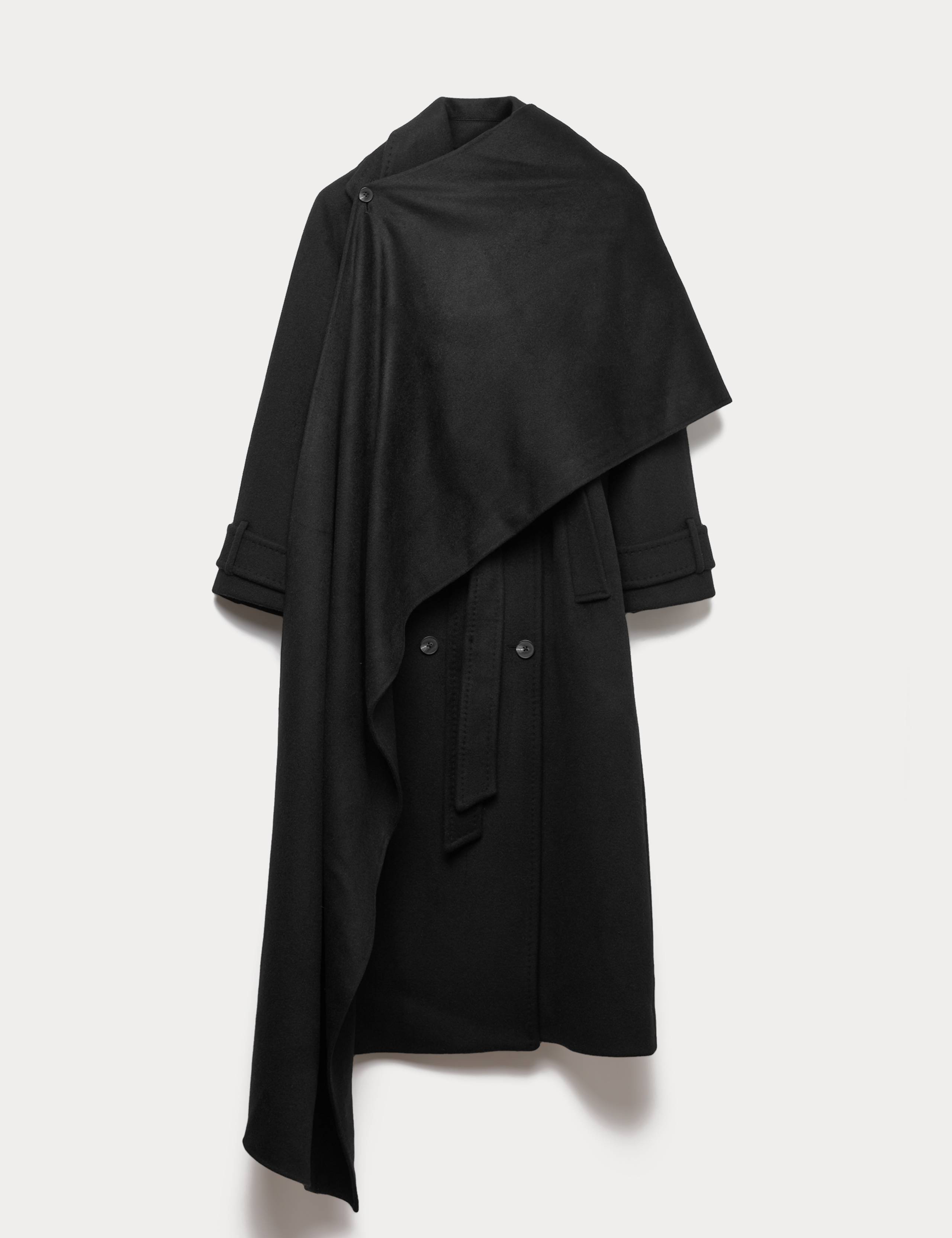 Pure Wool Detachable Scarf Coat 2 of 8