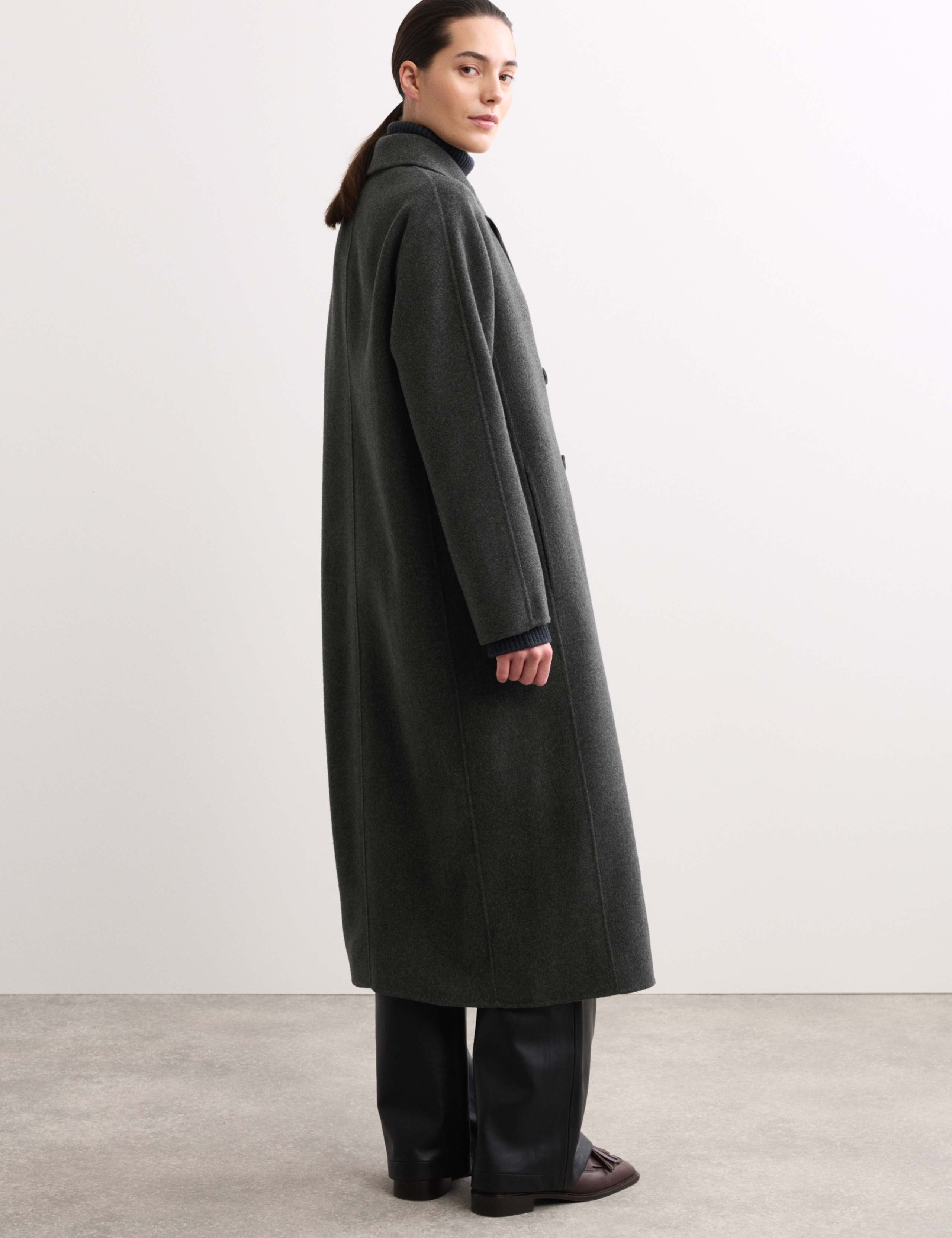 Pure Wool Longline Cocoon Coat 6 of 7