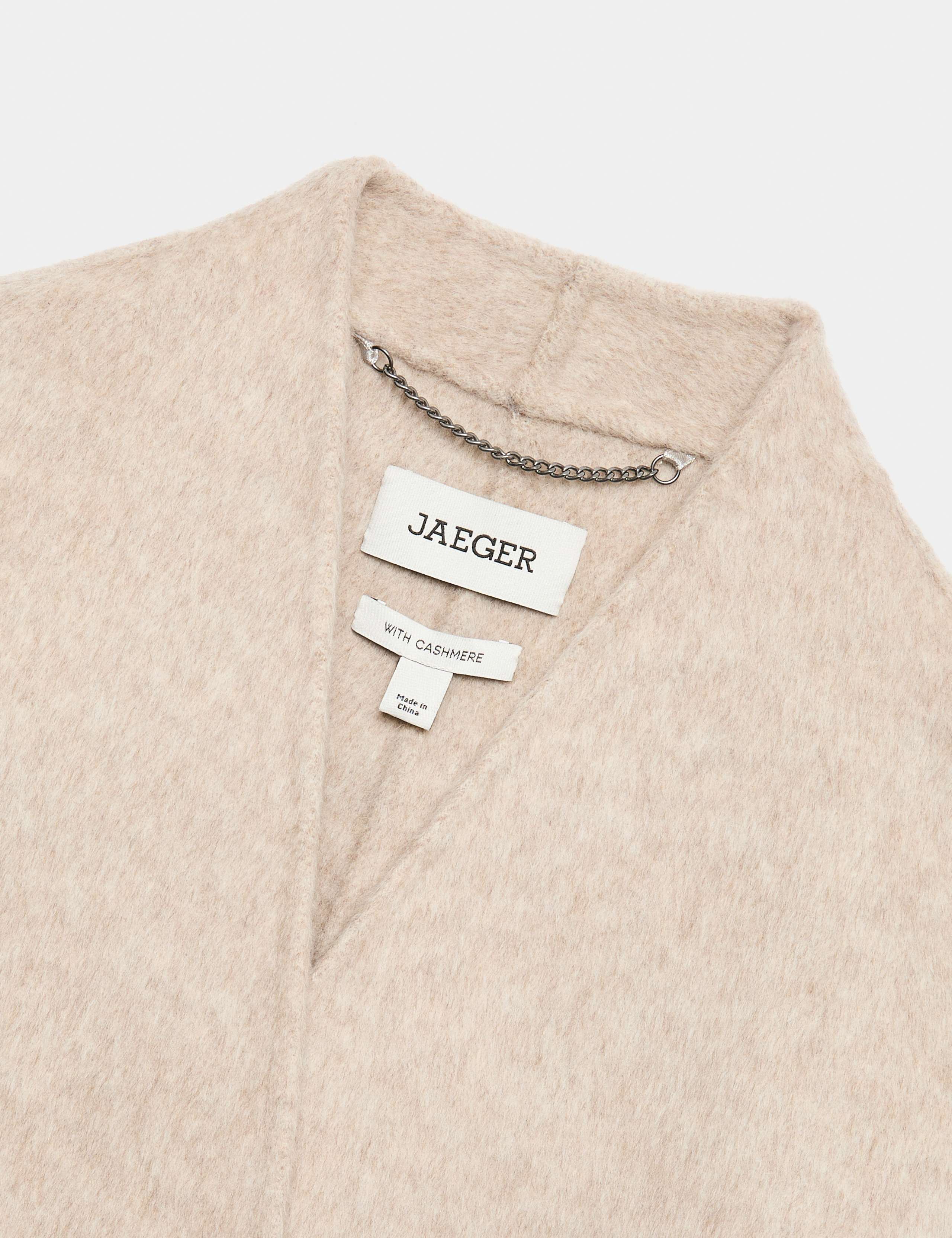 Wool With Cashmere Collarless Longline Coat 8 of 8