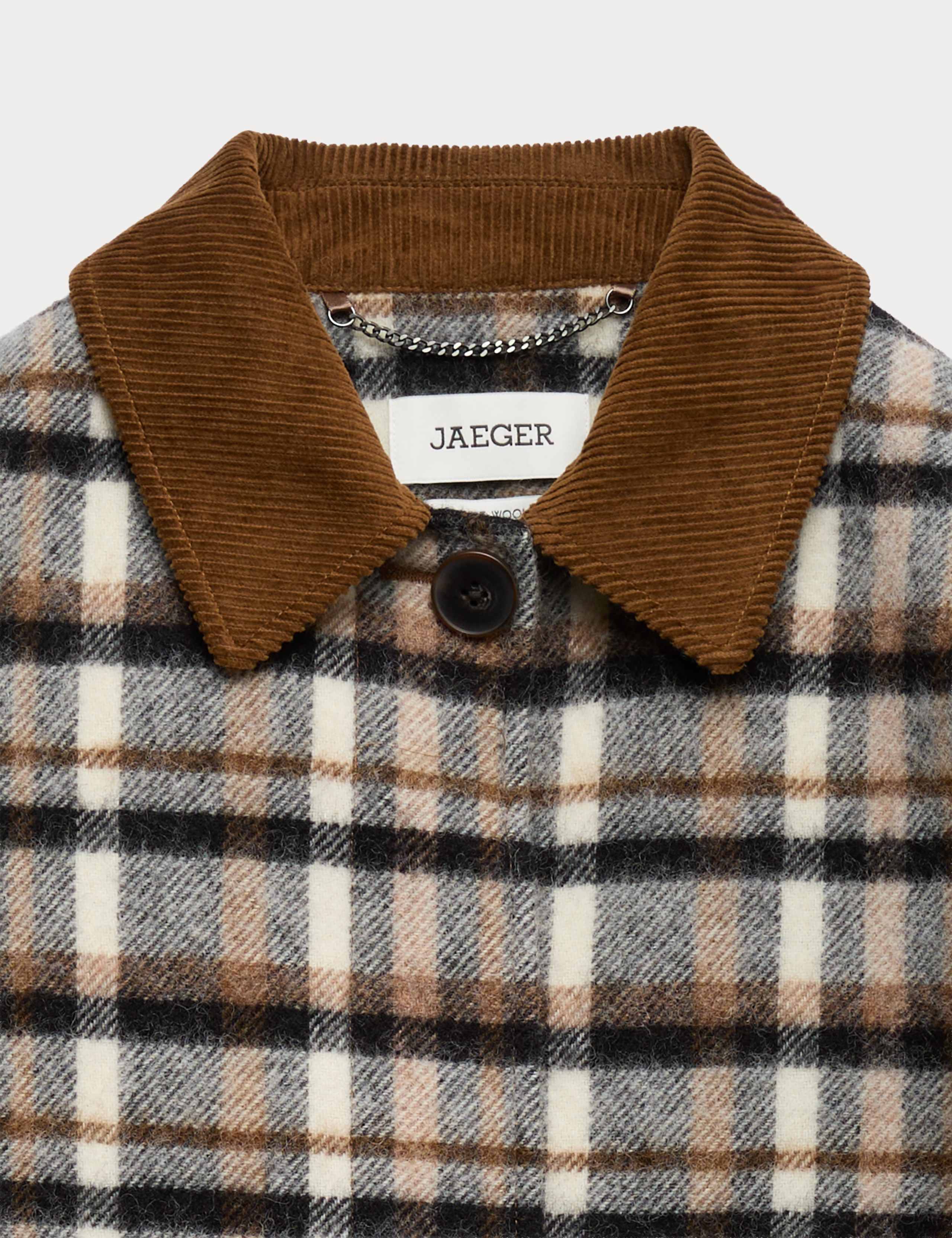 Pure Wool Checked Cord Collar Short Jacket 2 of 2