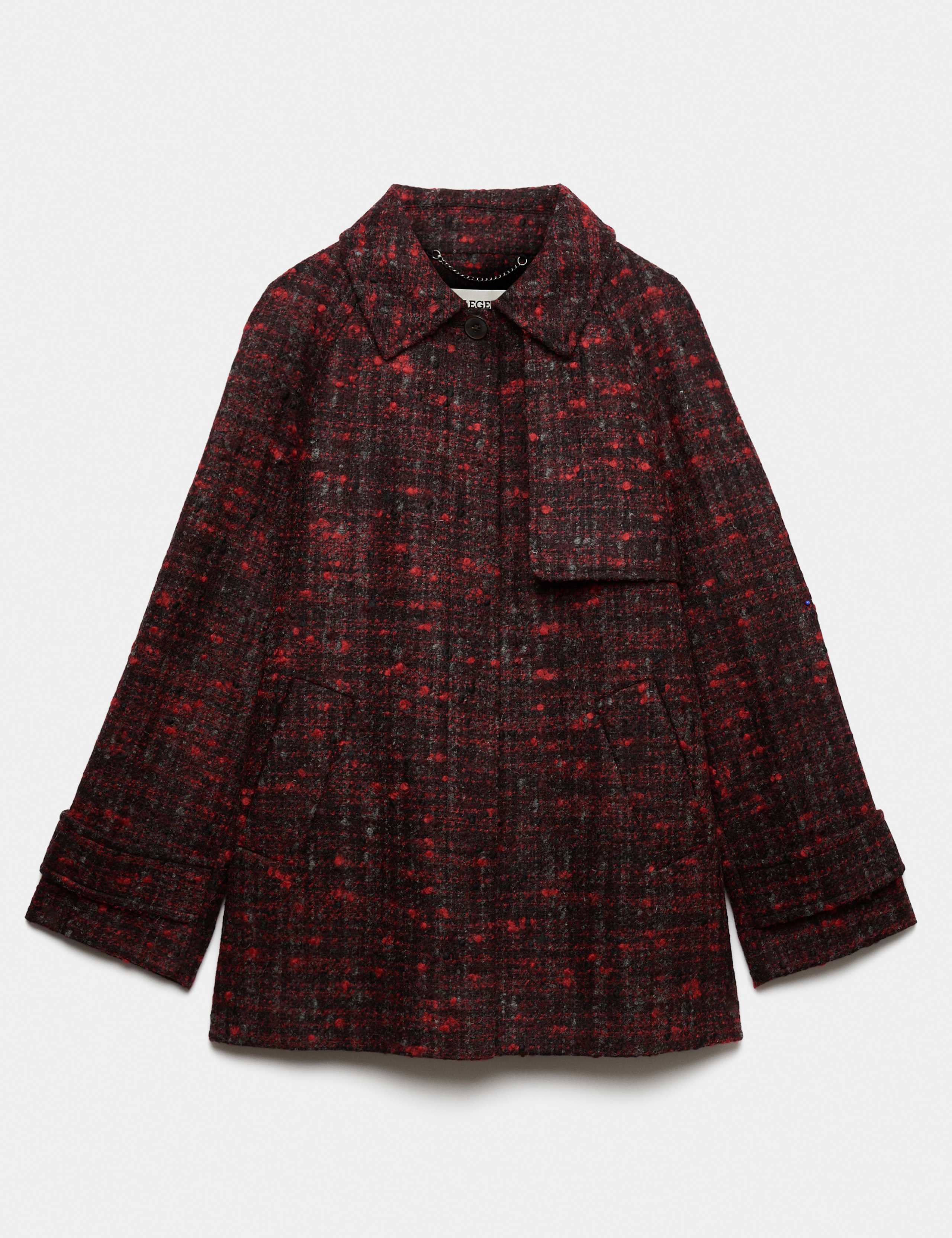 Wool Rich Textured Short Tailored Coat 2 of 8