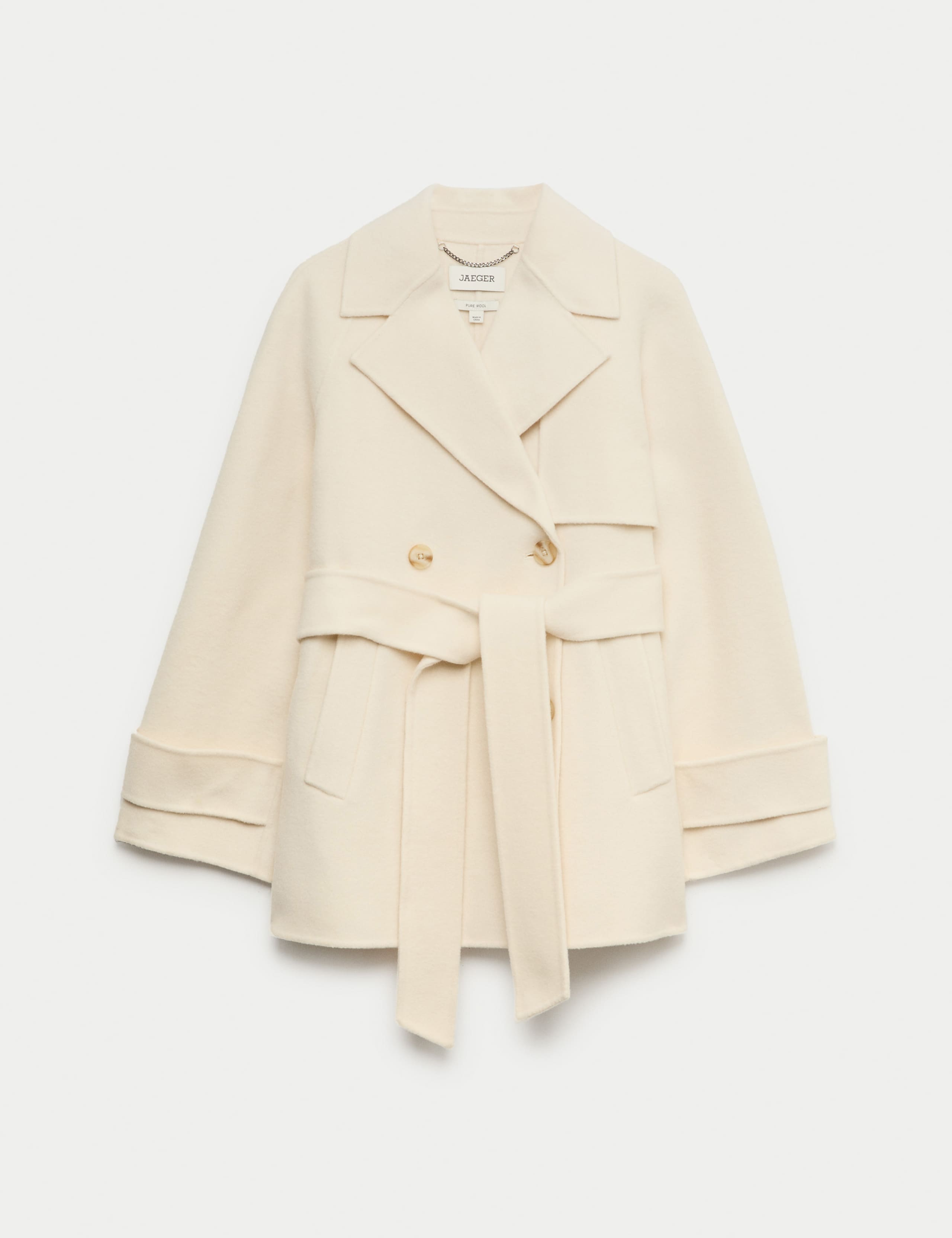 Pure Wool Belted Short Trench Coat 2 of 7