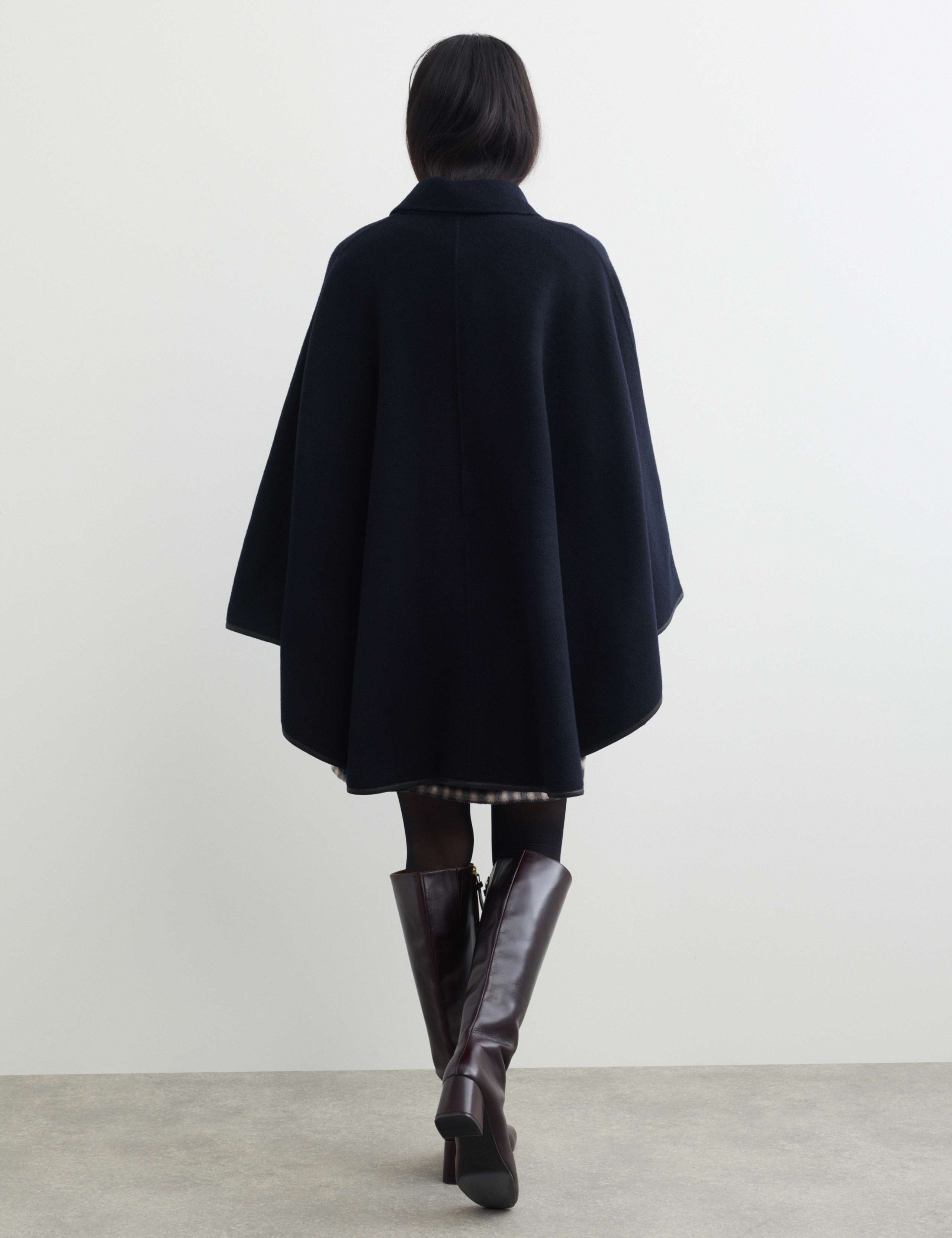 Pure Wool Oversized Wrap Coat with Leather Trim 8 of 8
