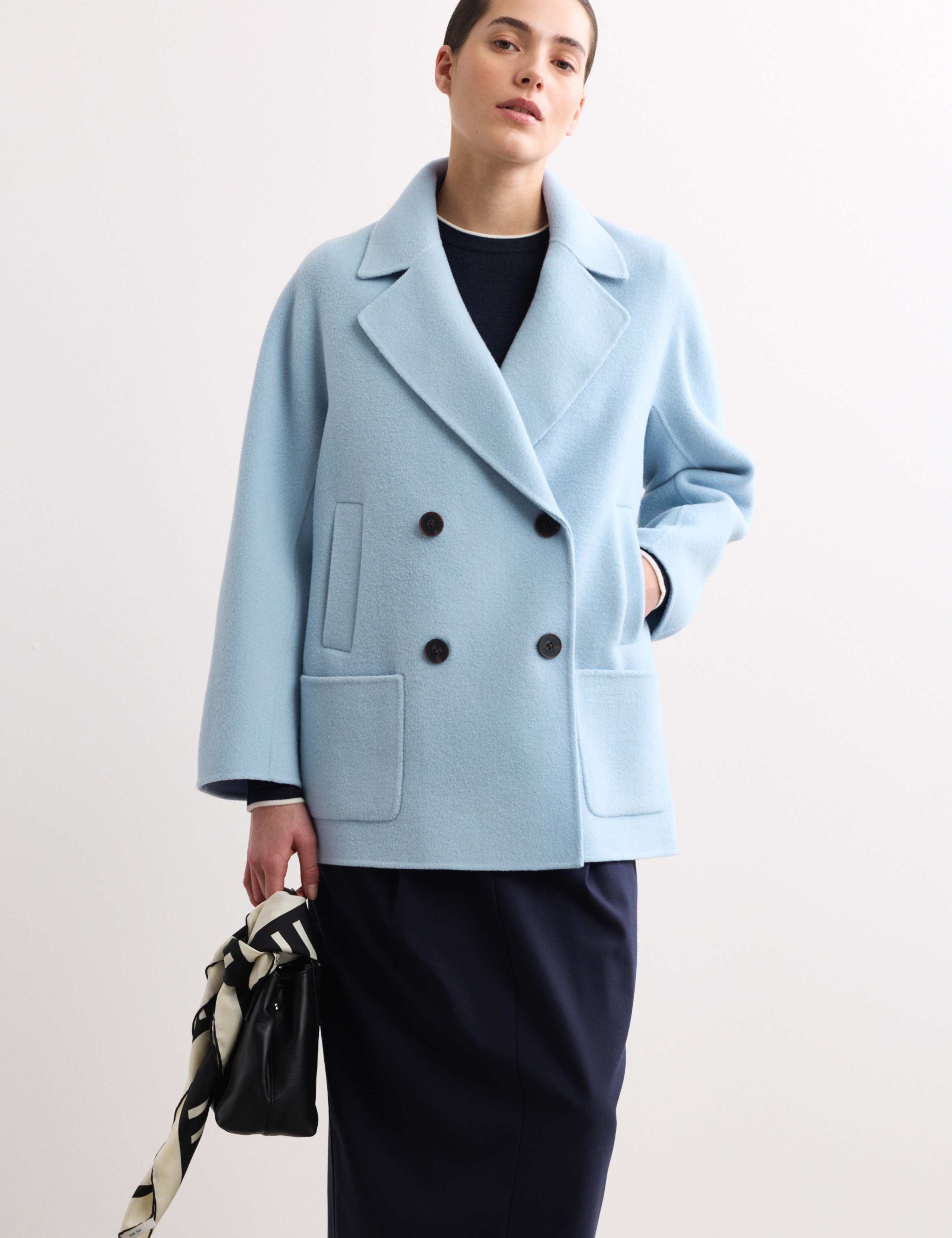 Double Face Pure Wool Tailored Short Coat 1 of 7
