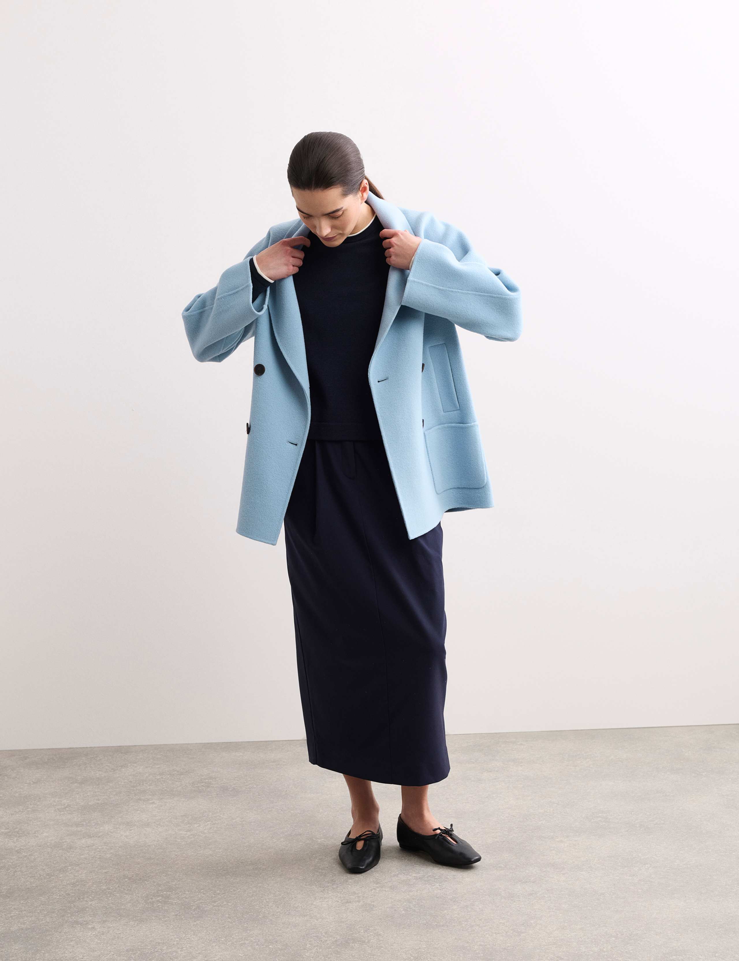 Double Face Pure Wool Tailored Short Coat 3 of 7