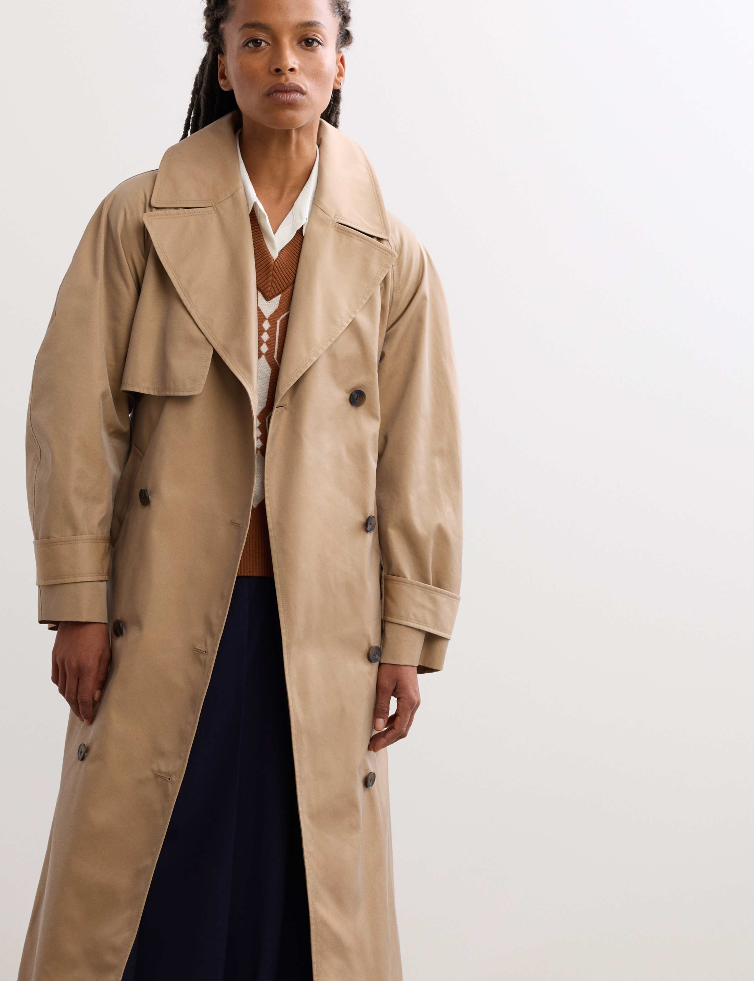 Cotton Rich Barrel Sleeve Trench Coat 3 of 9