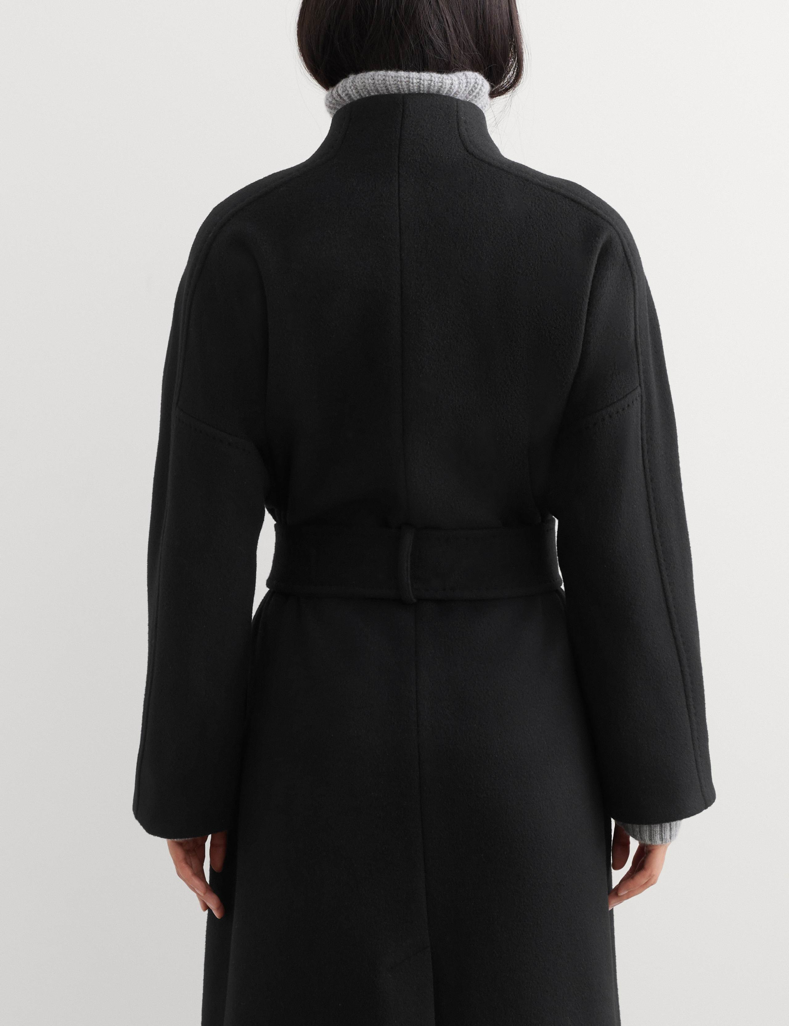 Pure Wool Funnel Neck Longline Wrap Coat 5 of 9