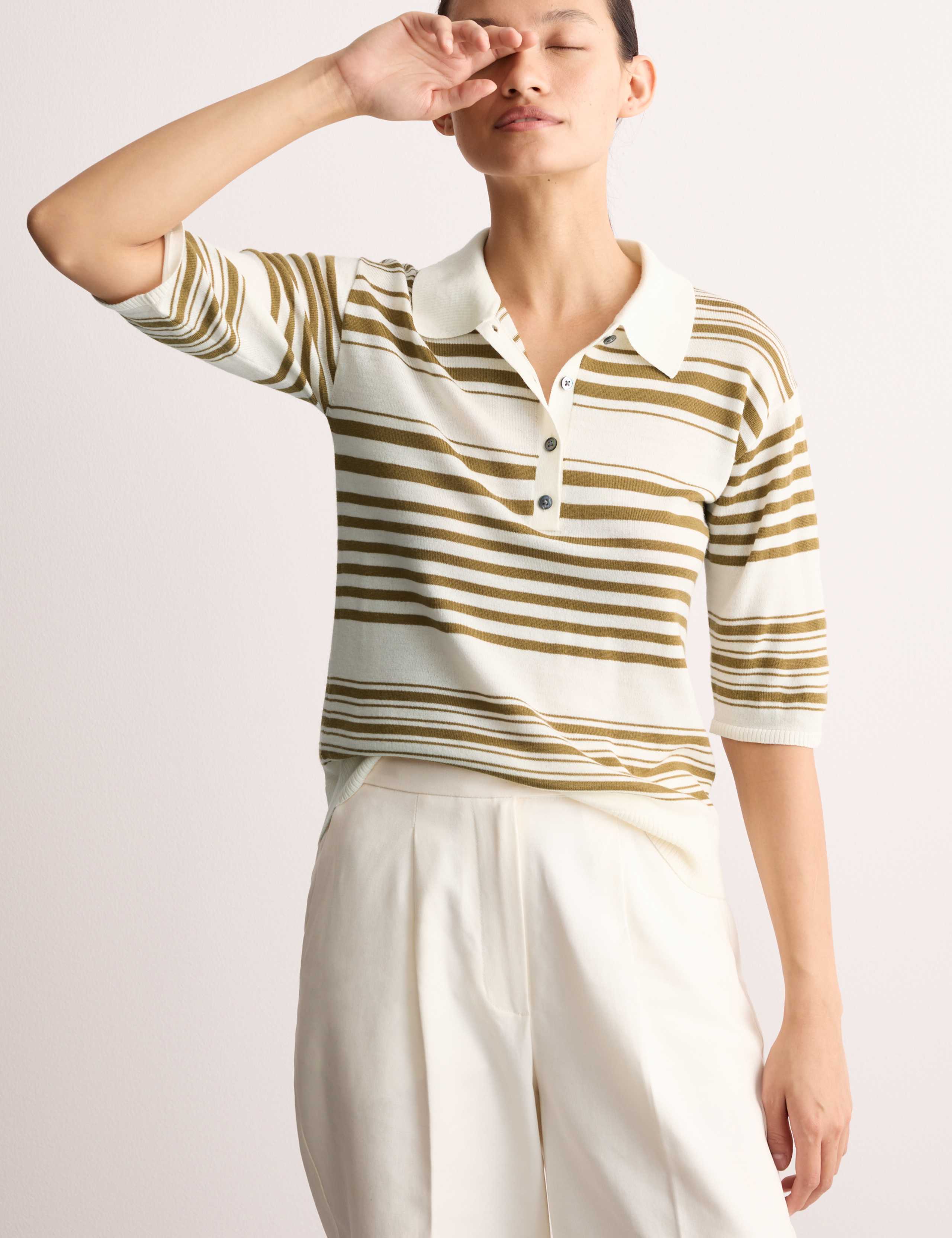 Merino Knitted Stripe Short Sleeve Tee 3 of 6