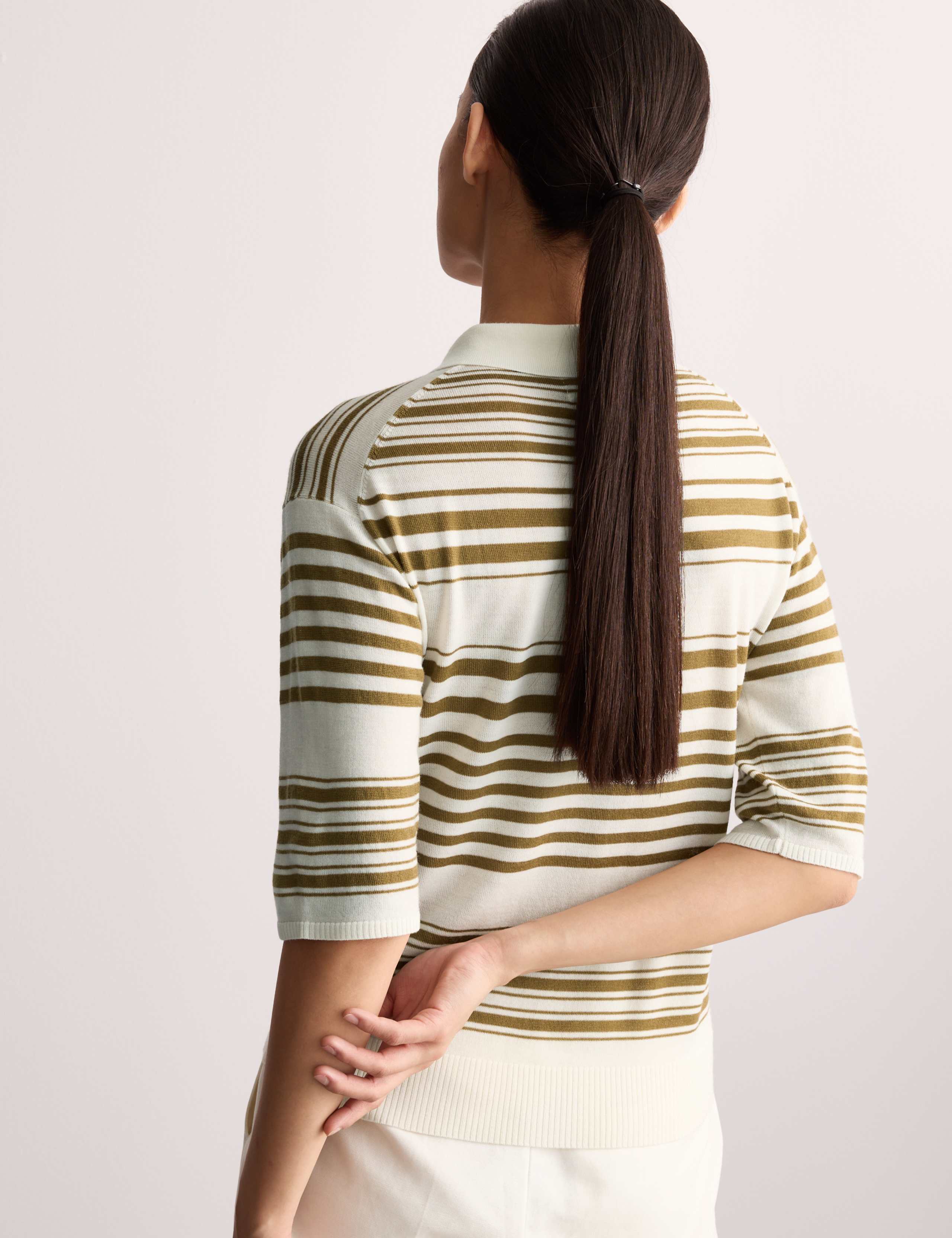 Merino Knitted Stripe Short Sleeve Tee 5 of 6