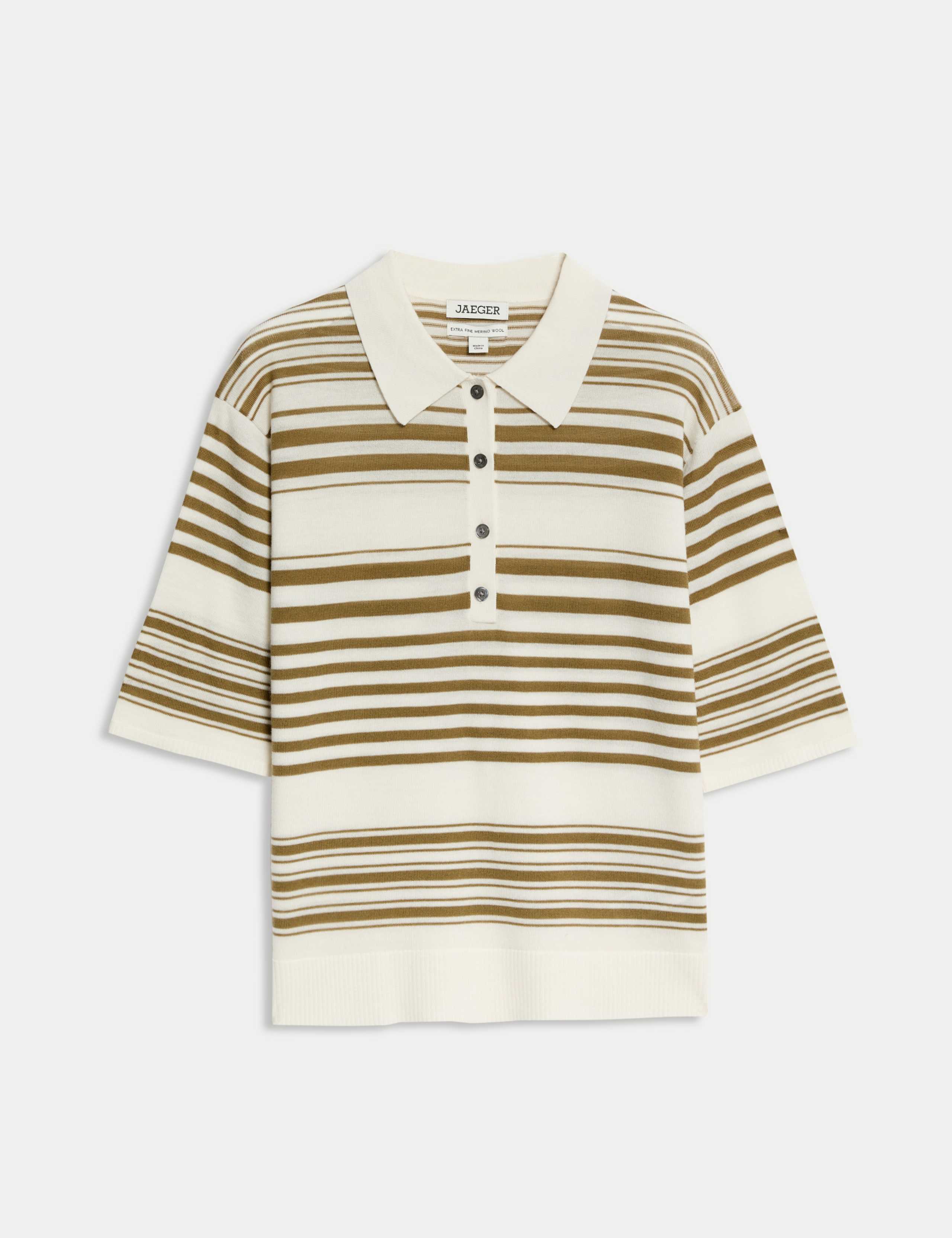 Merino Knitted Stripe Short Sleeve Tee 2 of 6