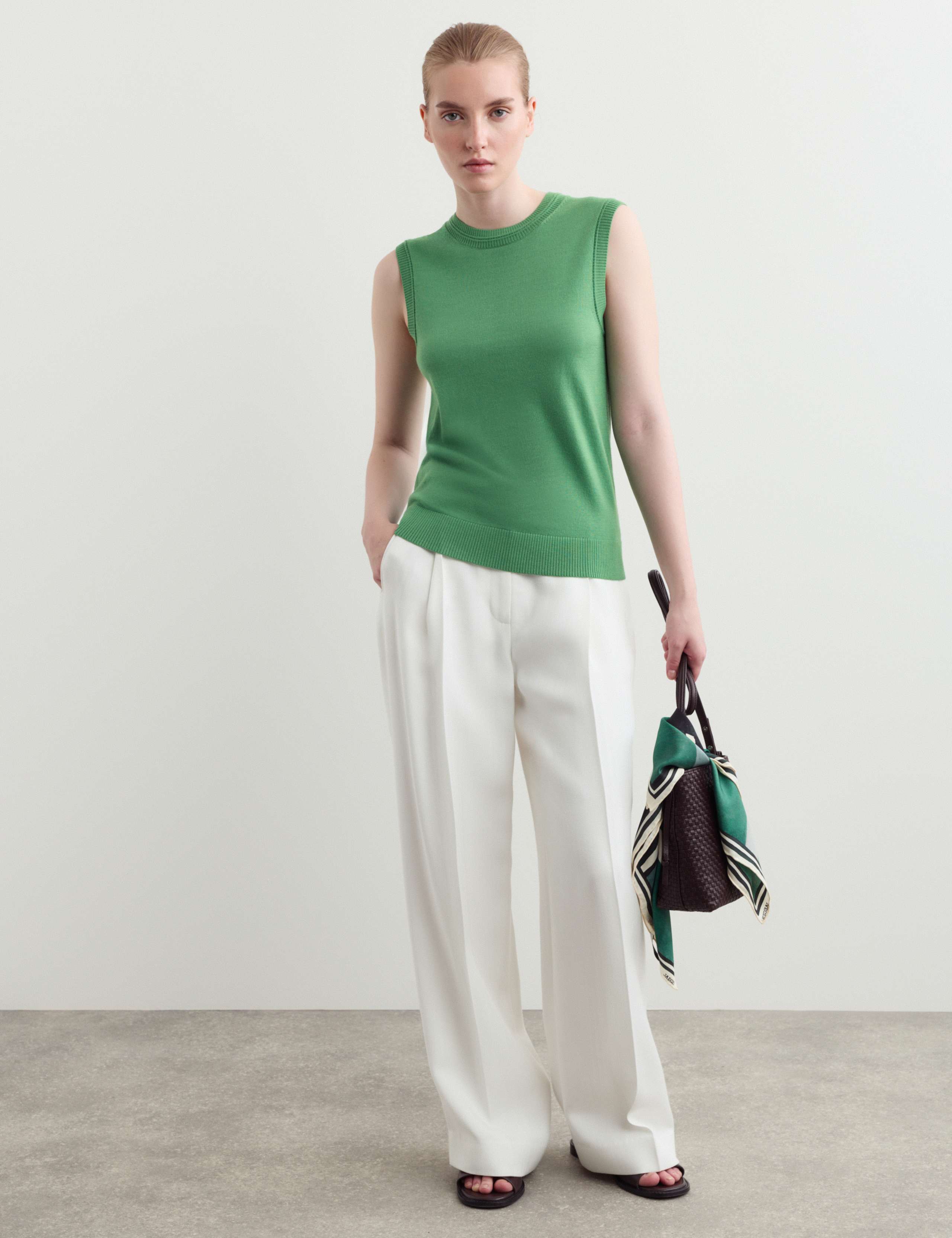 Merino Wool With Silk Knitted Vest 3 of 7