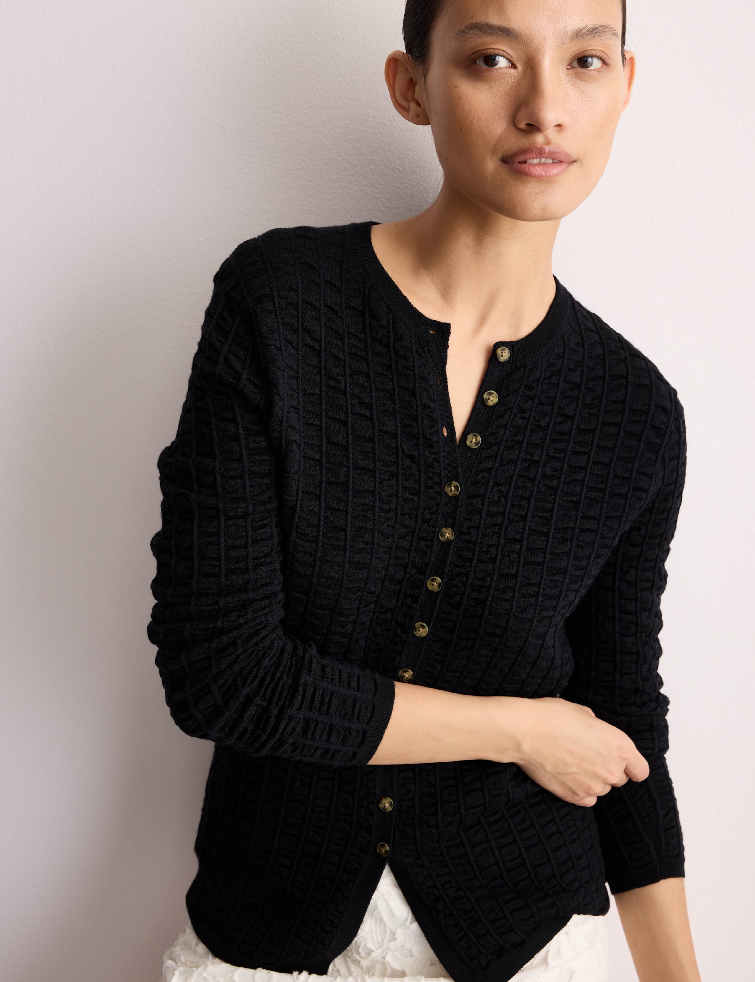 Merino Seersucker Cardigan 3 of 6