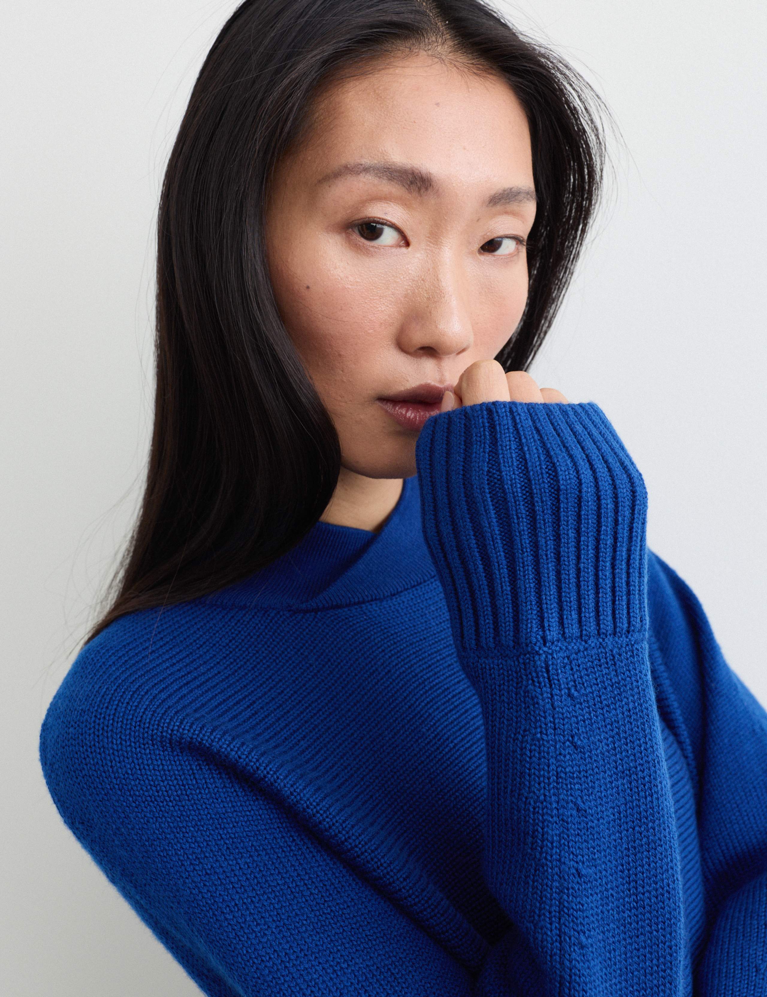 Pure Merino Wool Funnel Neck Batwing Sleeve Jumper 3 of 7