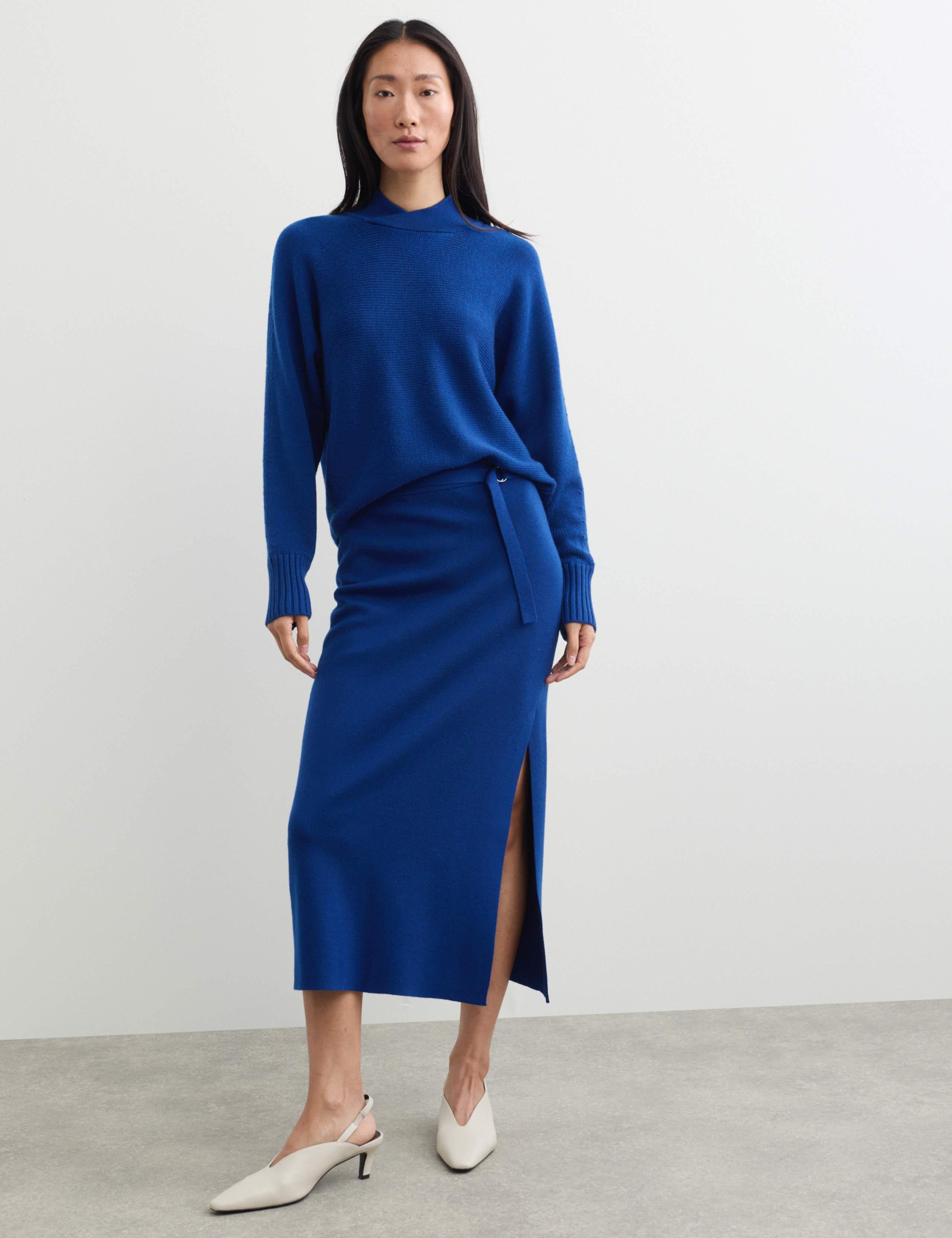 Pure Merino Wool Funnel Neck Batwing Sleeve Jumper 4 of 7